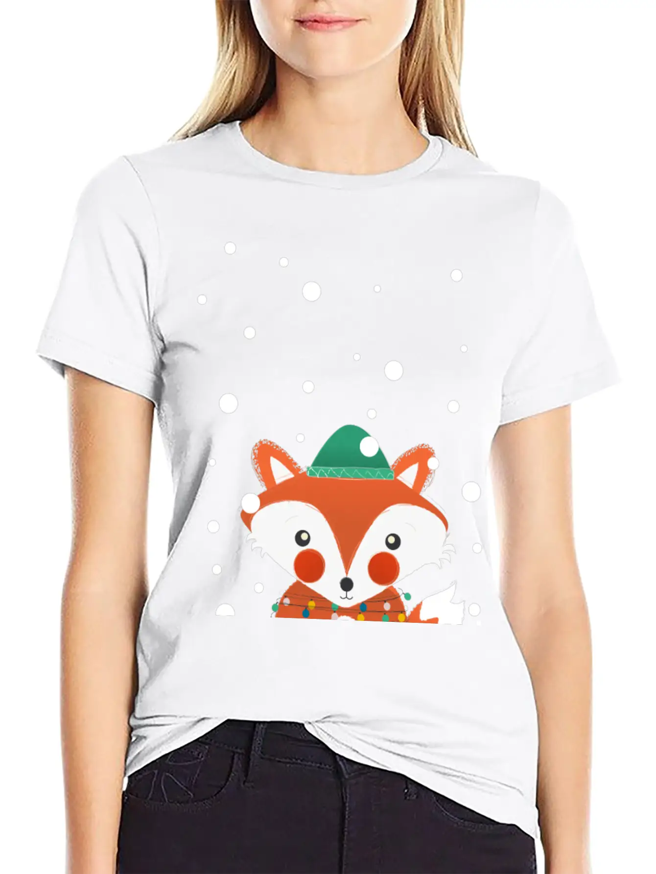 Christmas Fox Relaxed Everyday Tee – Lightweight And Durable Cotton