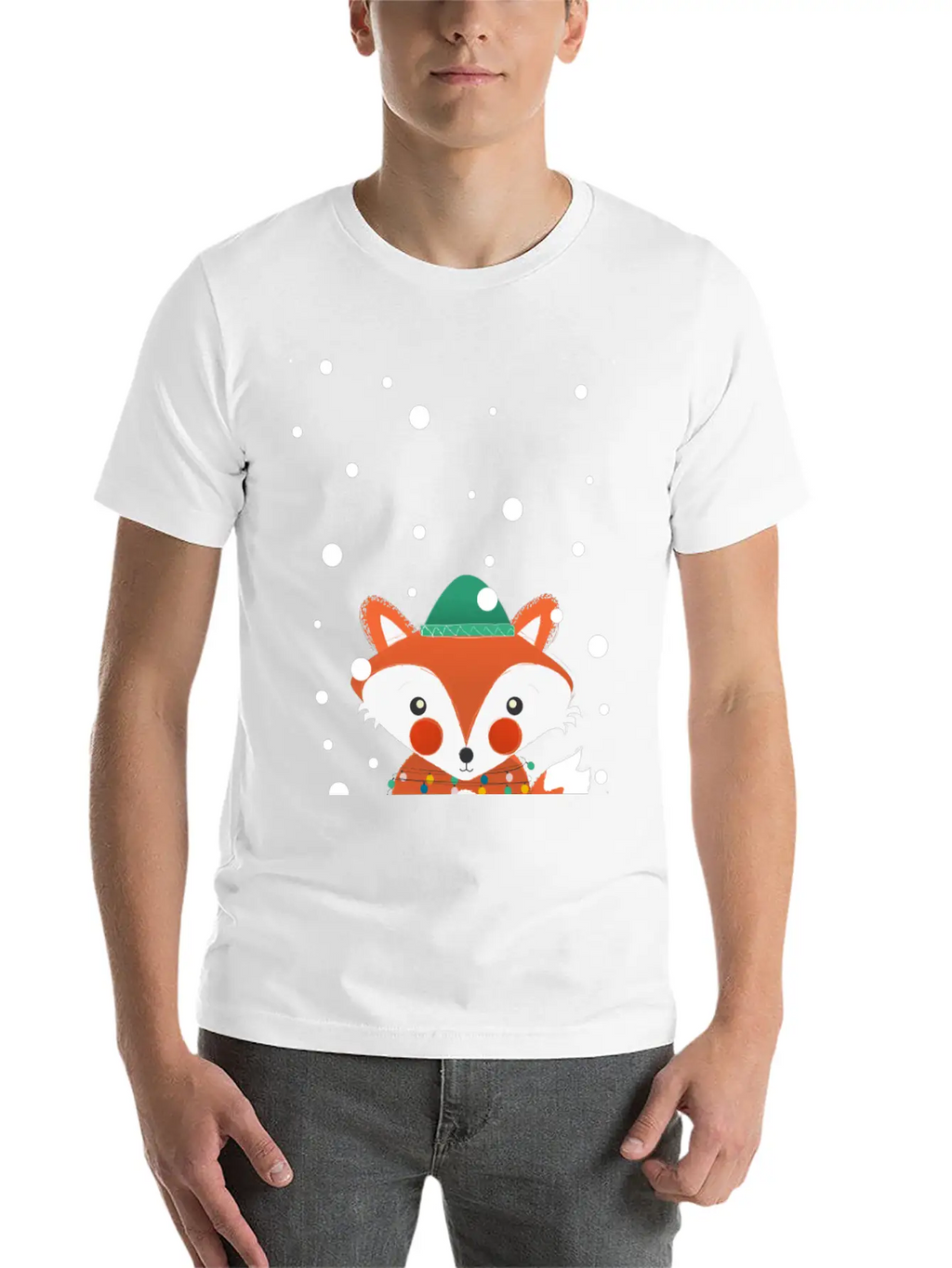 Christmas Fox Relaxed Everyday Tee – Lightweight And Durable Cotton