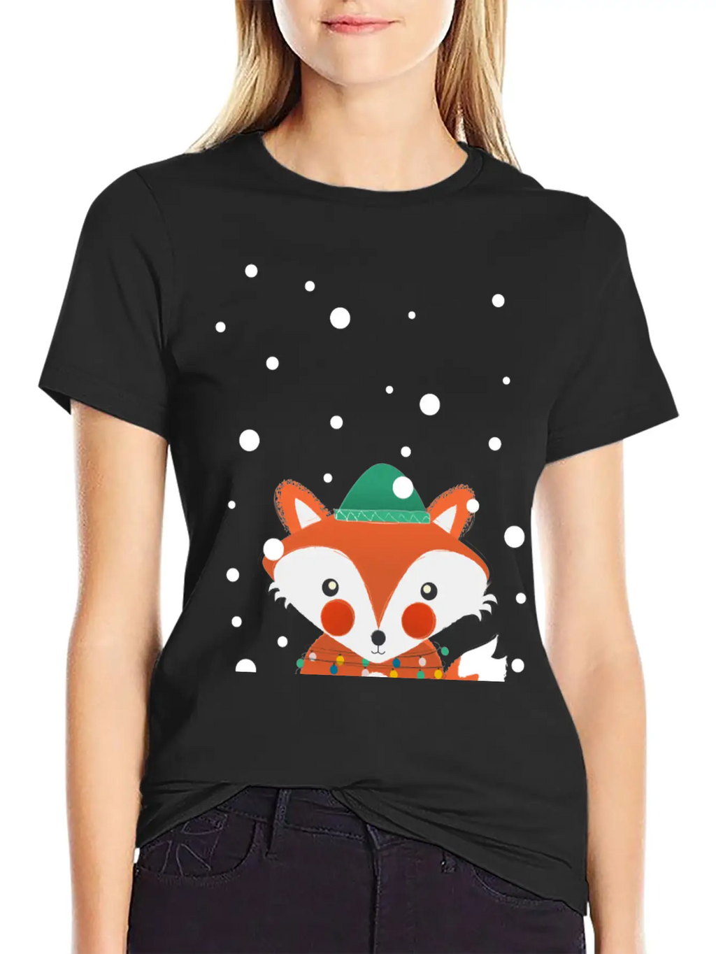 Christmas Fox Relaxed Everyday Tee – Lightweight And Durable Cotton