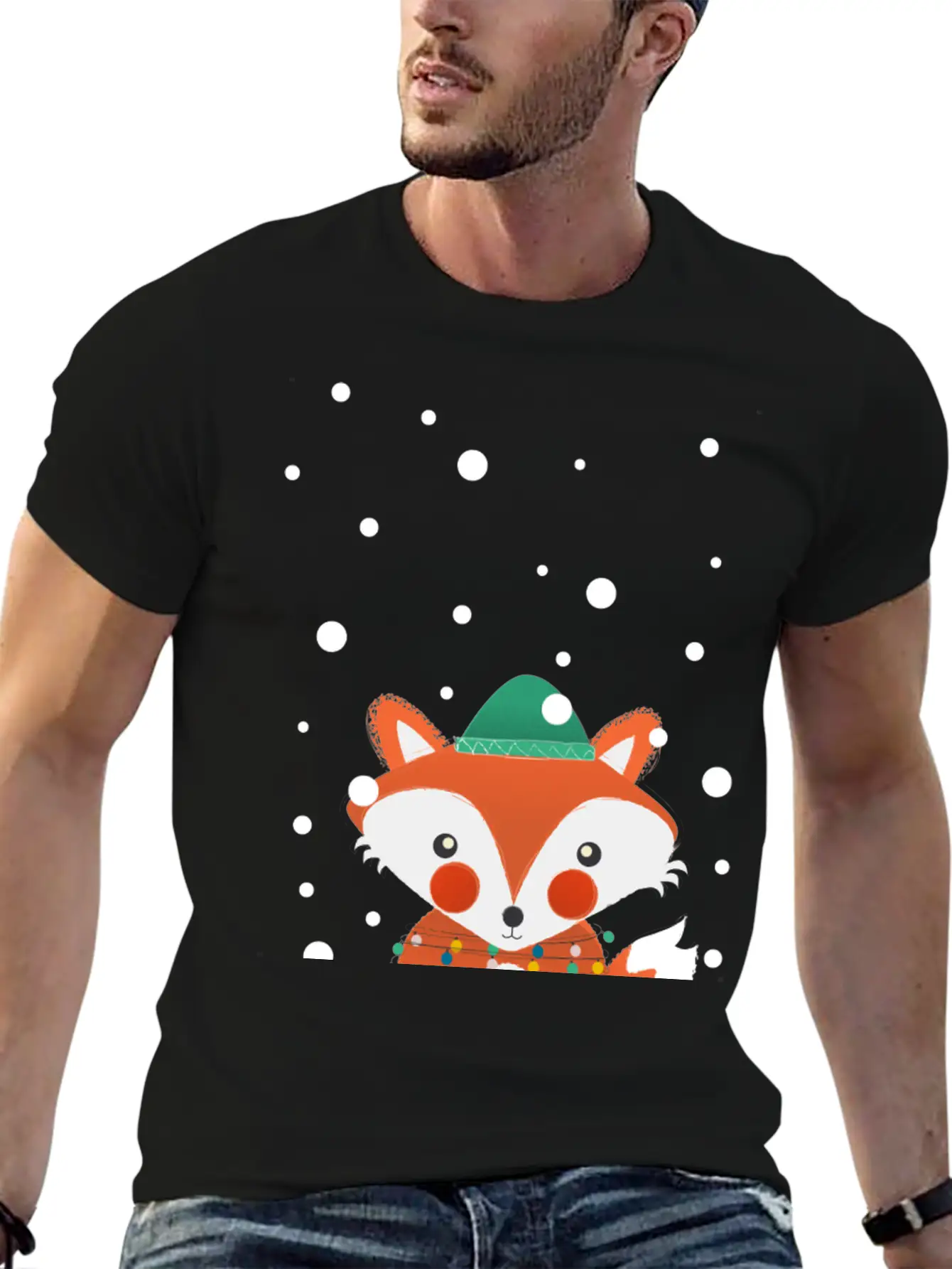 Christmas Fox Relaxed Everyday Tee – Lightweight And Durable Cotton