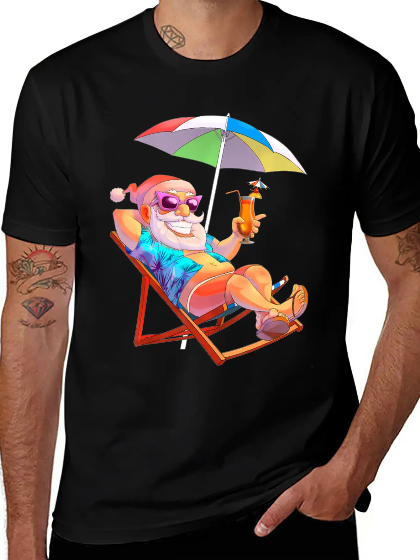Christmas In July Santa Summer Vacation Beach Unisex Casual T-Shirt – Clean Design For Daily Comfort