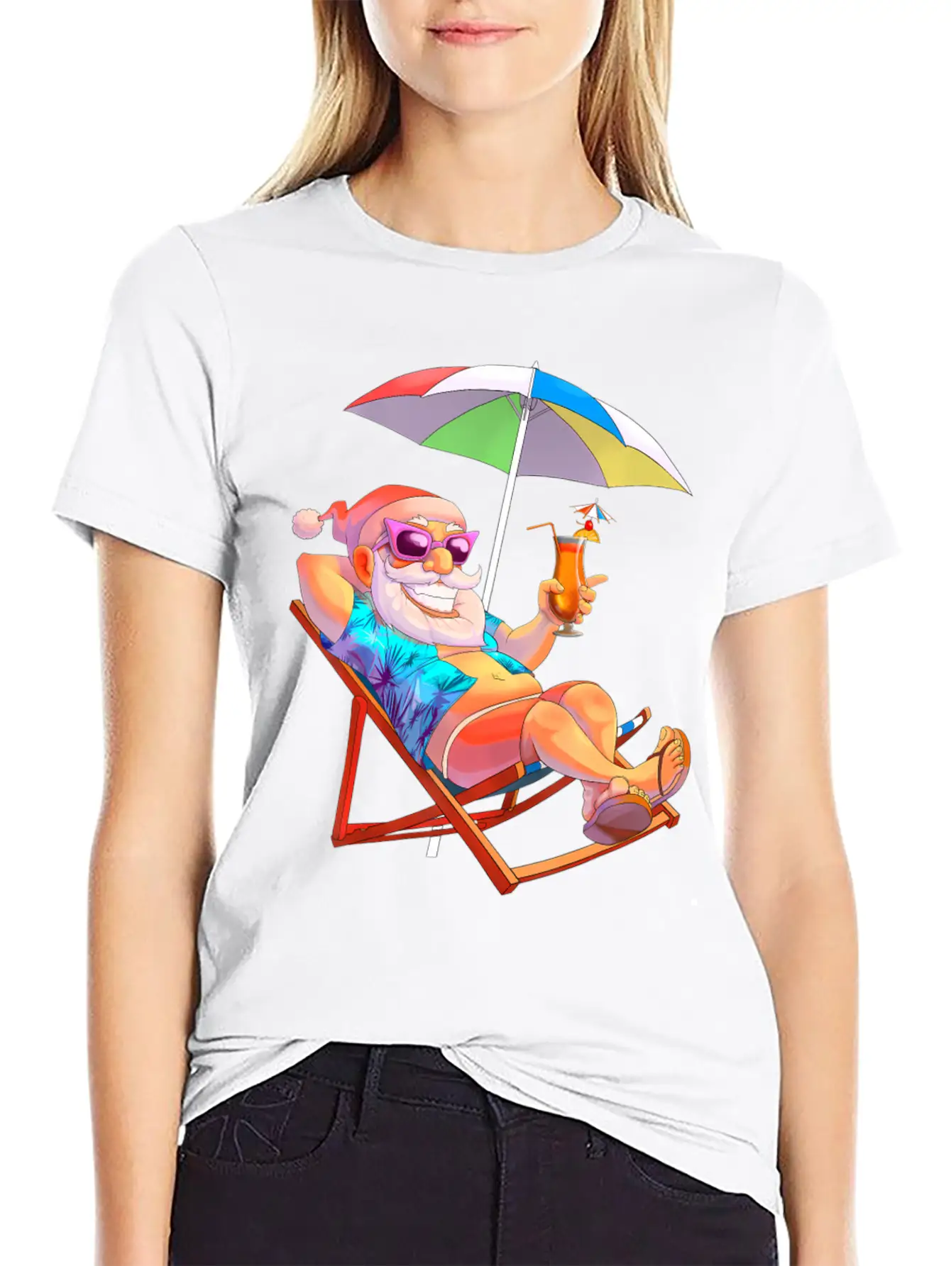 Christmas In July Santa Summer Vacation Beach Unisex Casual T-Shirt – Clean Design For Daily Comfort