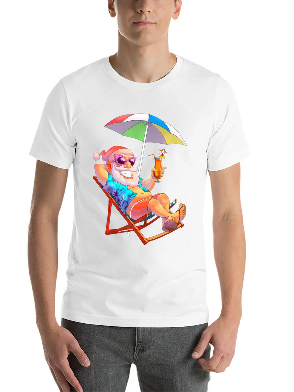 Christmas In July Santa Summer Vacation Beach Unisex Casual T-Shirt – Clean Design For Daily Comfort