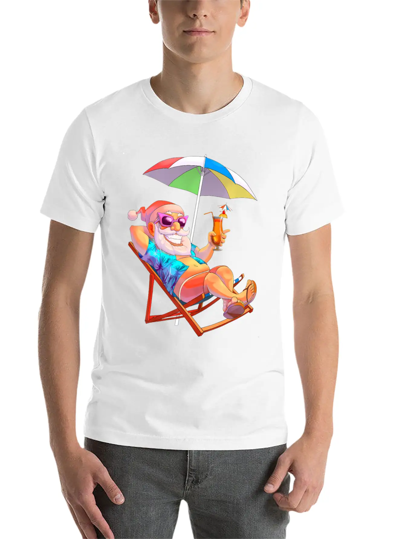 Christmas In July Santa Summer Vacation Beach Unisex Casual T-Shirt – Clean Design For Daily Comfort