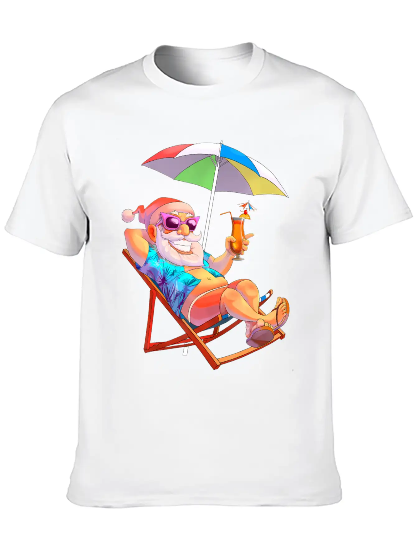 Christmas In July Santa Summer Vacation Beach Unisex Casual T-Shirt – Clean Design For Daily Comfort