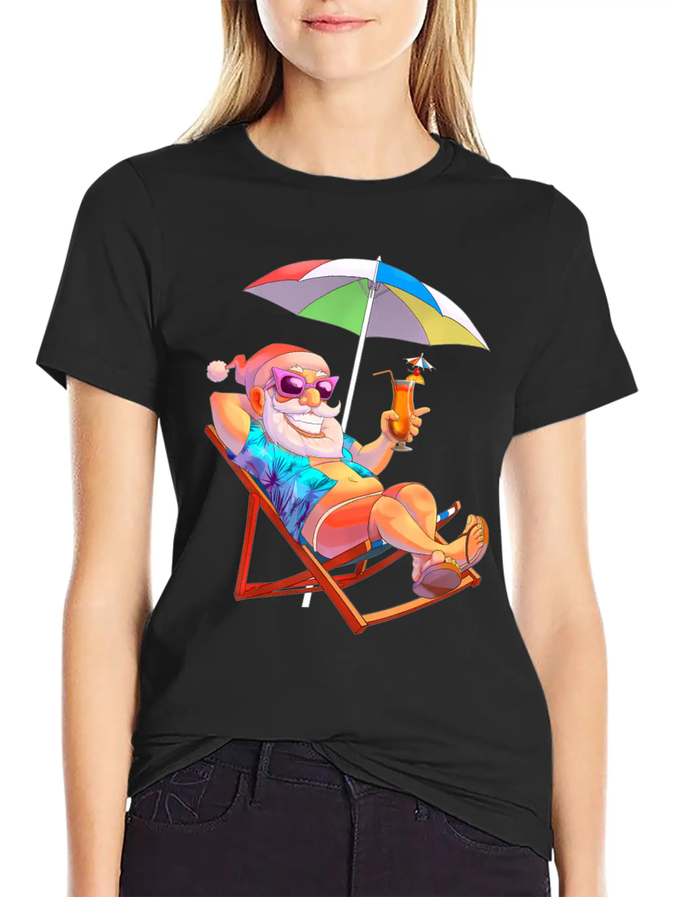 Christmas In July Santa Summer Vacation Beach Unisex Casual T-Shirt – Clean Design For Daily Comfort