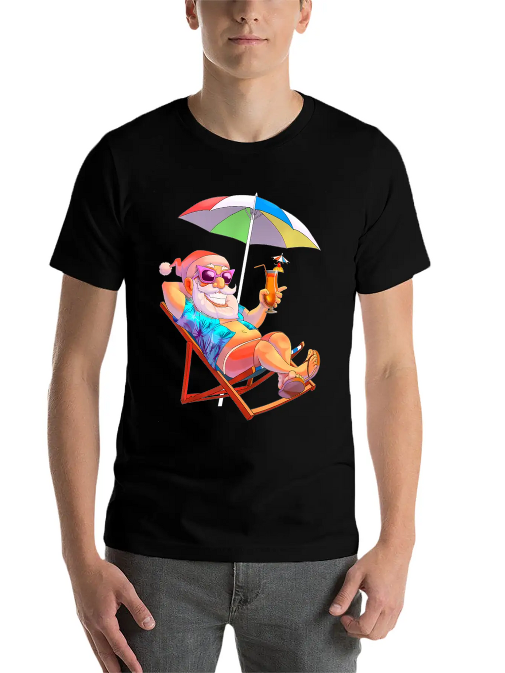 Christmas In July Santa Summer Vacation Beach Unisex Casual T-Shirt – Clean Design For Daily Comfort