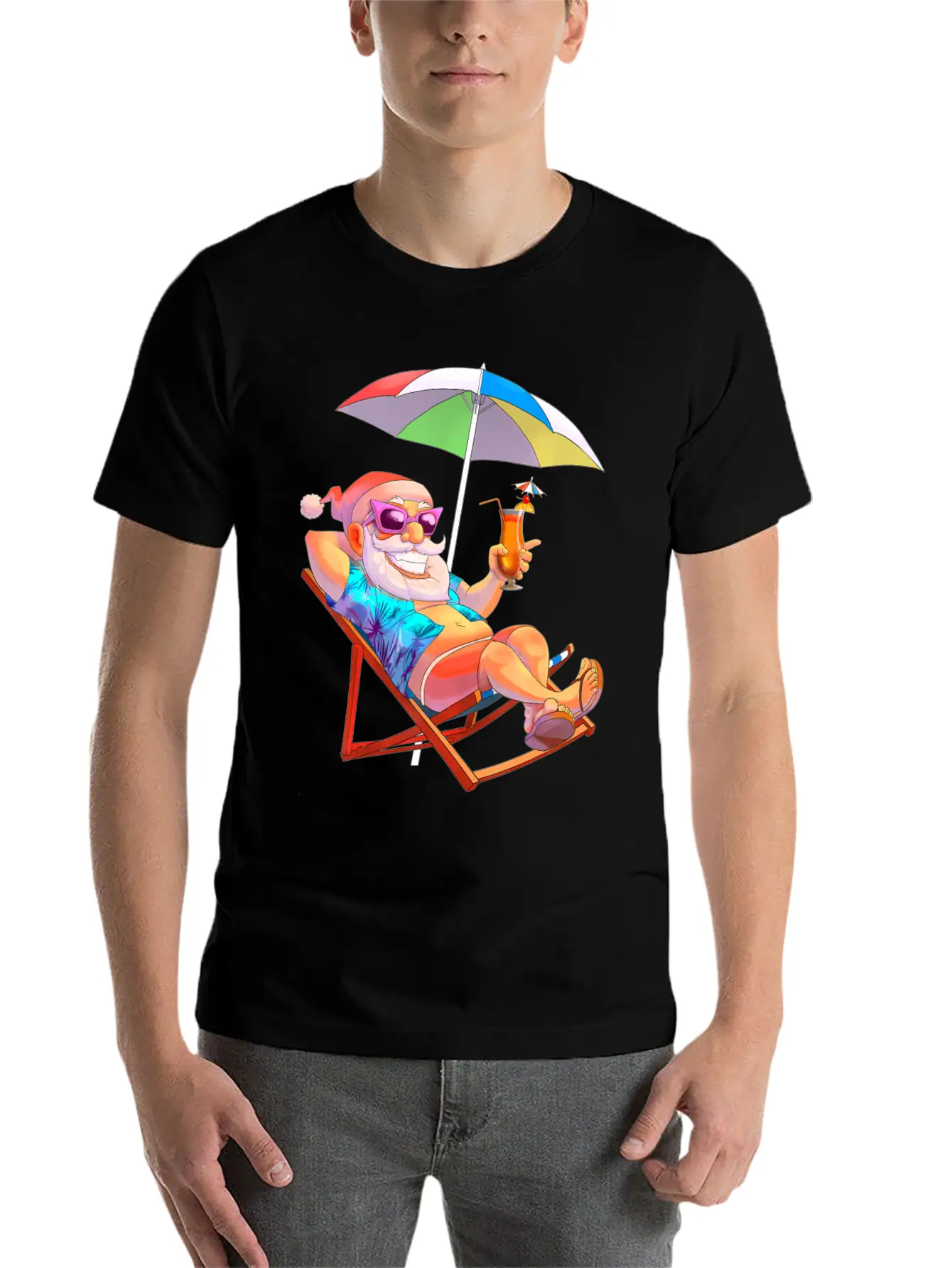 Christmas In July Santa Summer Vacation Beach Unisex Casual T-Shirt – Clean Design For Daily Comfort