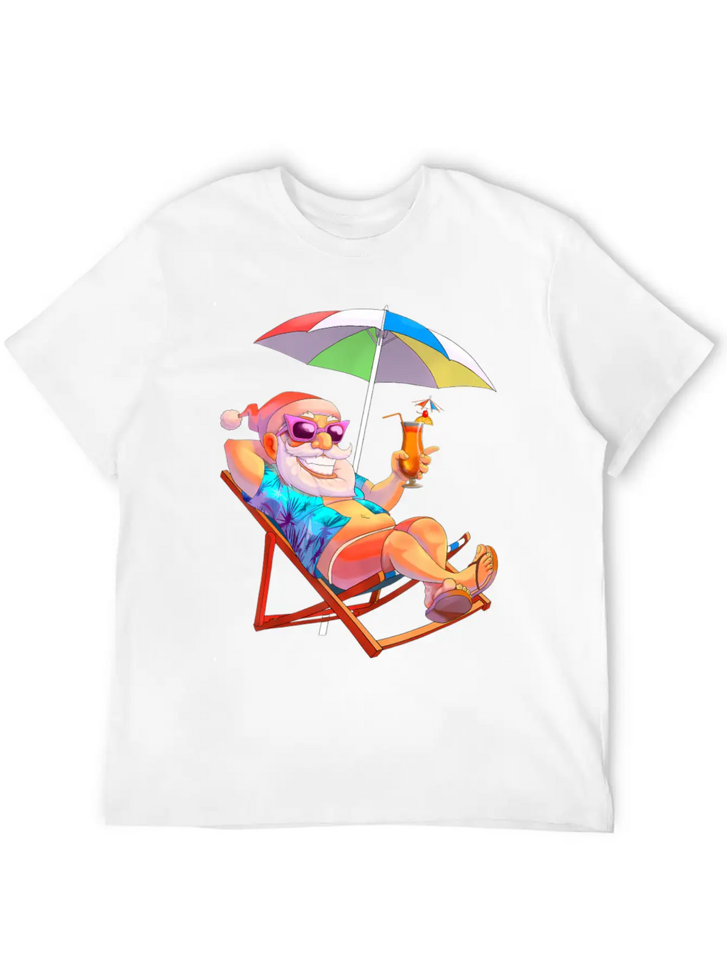 Christmas In July Santa Summer Vacation Beach Unisex Casual T-Shirt – Clean Design For Daily Comfort