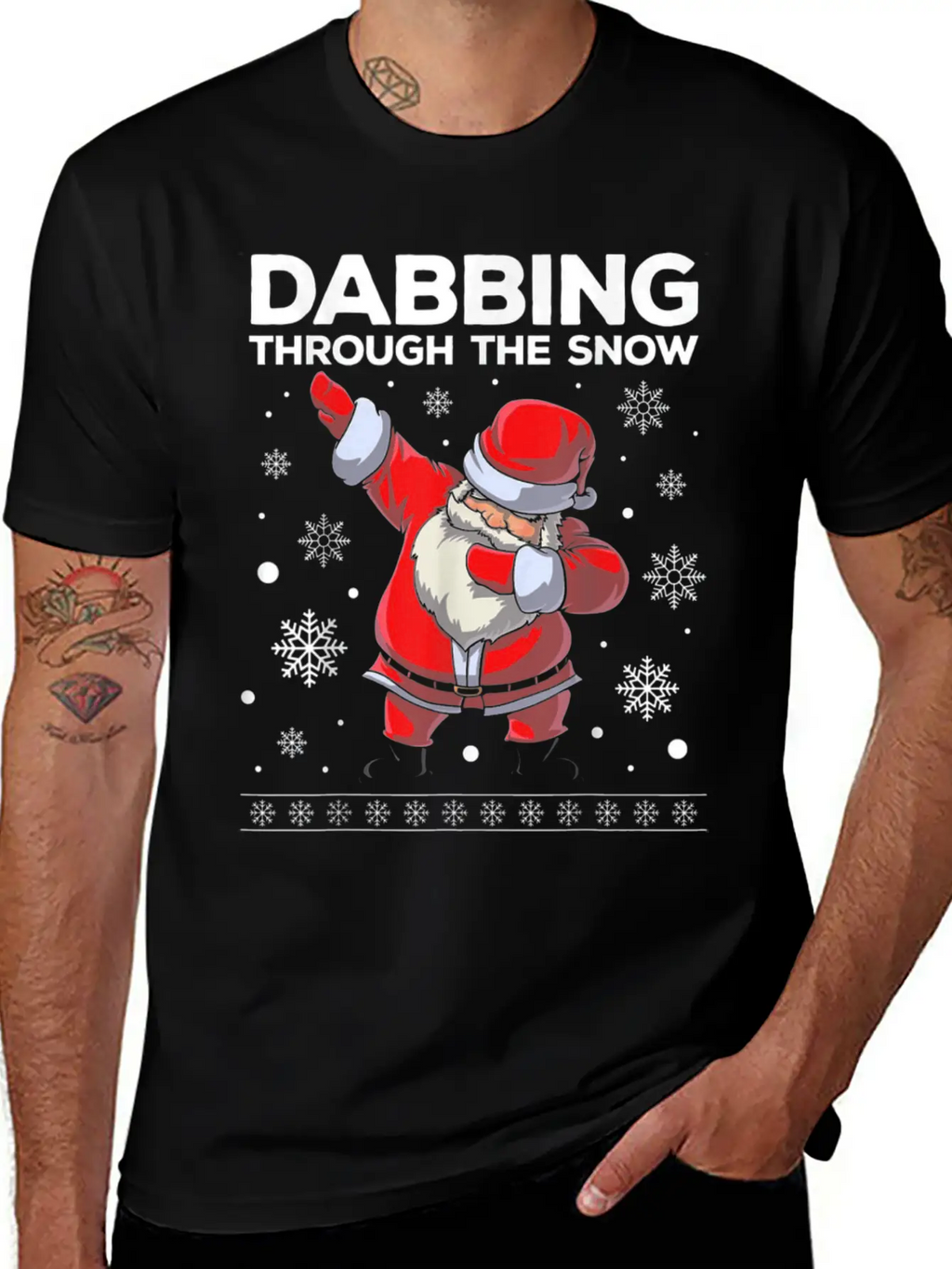 Christmas Santa Dabbing Through The Snow Unisex Casual T-Shirt – Clean Design For Daily Comfort