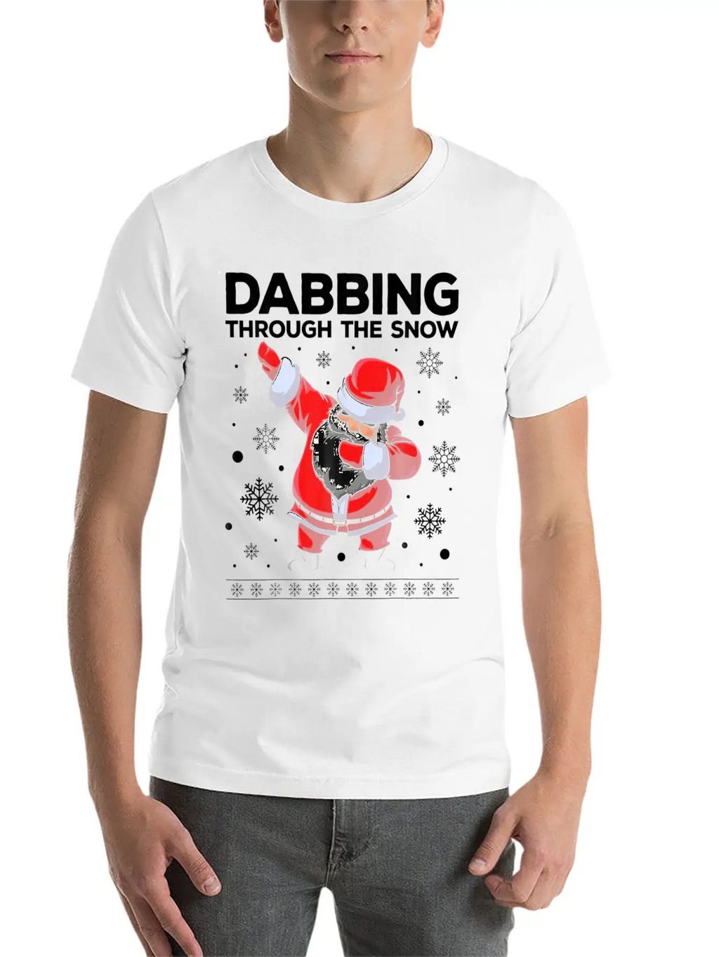 Christmas Santa Dabbing Through The Snow Unisex Casual T-Shirt – Clean Design For Daily Comfort