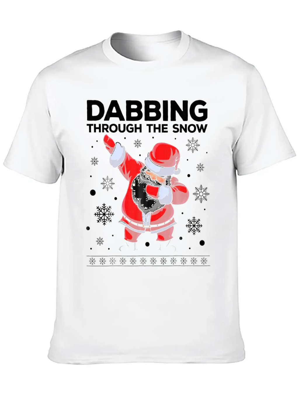 Christmas Santa Dabbing Through The Snow Unisex Casual T-Shirt – Clean Design For Daily Comfort