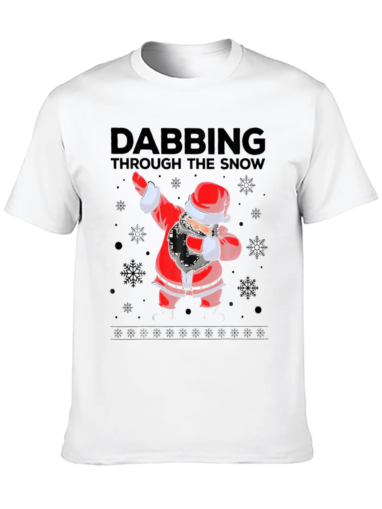 Christmas Santa Dabbing Through The Snow Unisex Casual T-Shirt – Clean Design For Daily Comfort