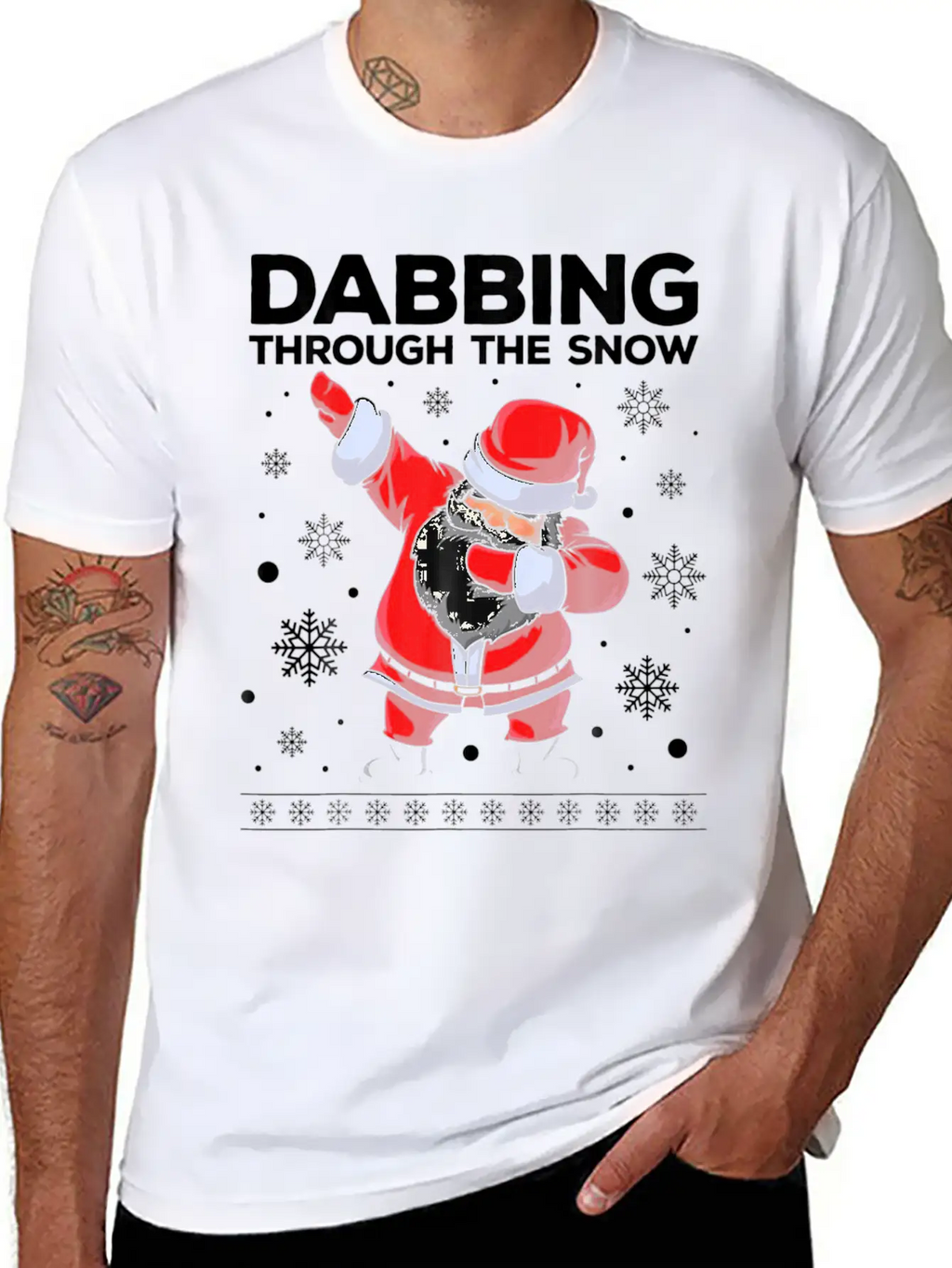 Christmas Santa Dabbing Through The Snow Unisex Casual T-Shirt – Clean Design For Daily Comfort