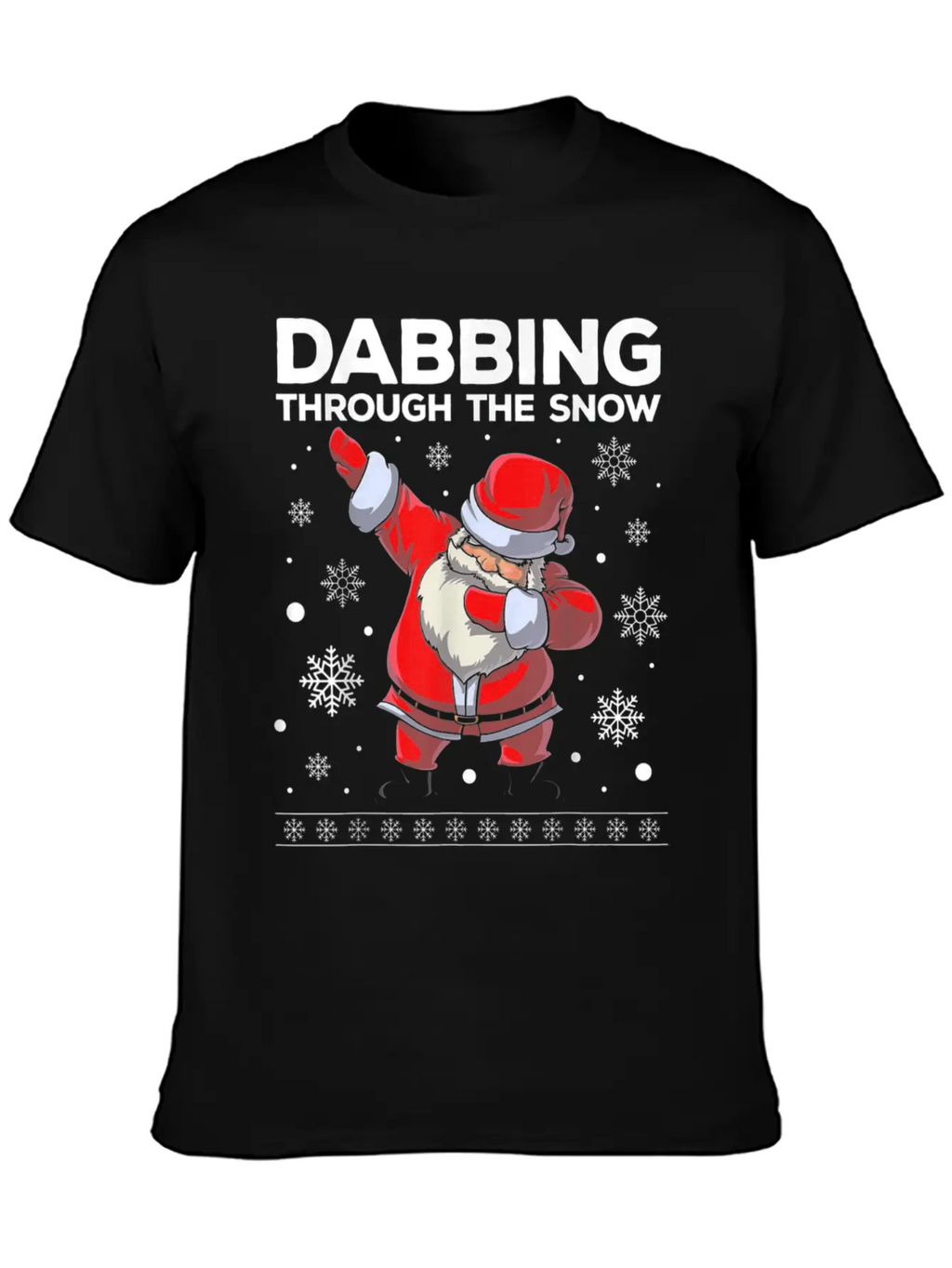 Christmas Santa Dabbing Through The Snow Unisex Casual T-Shirt – Clean Design For Daily Comfort