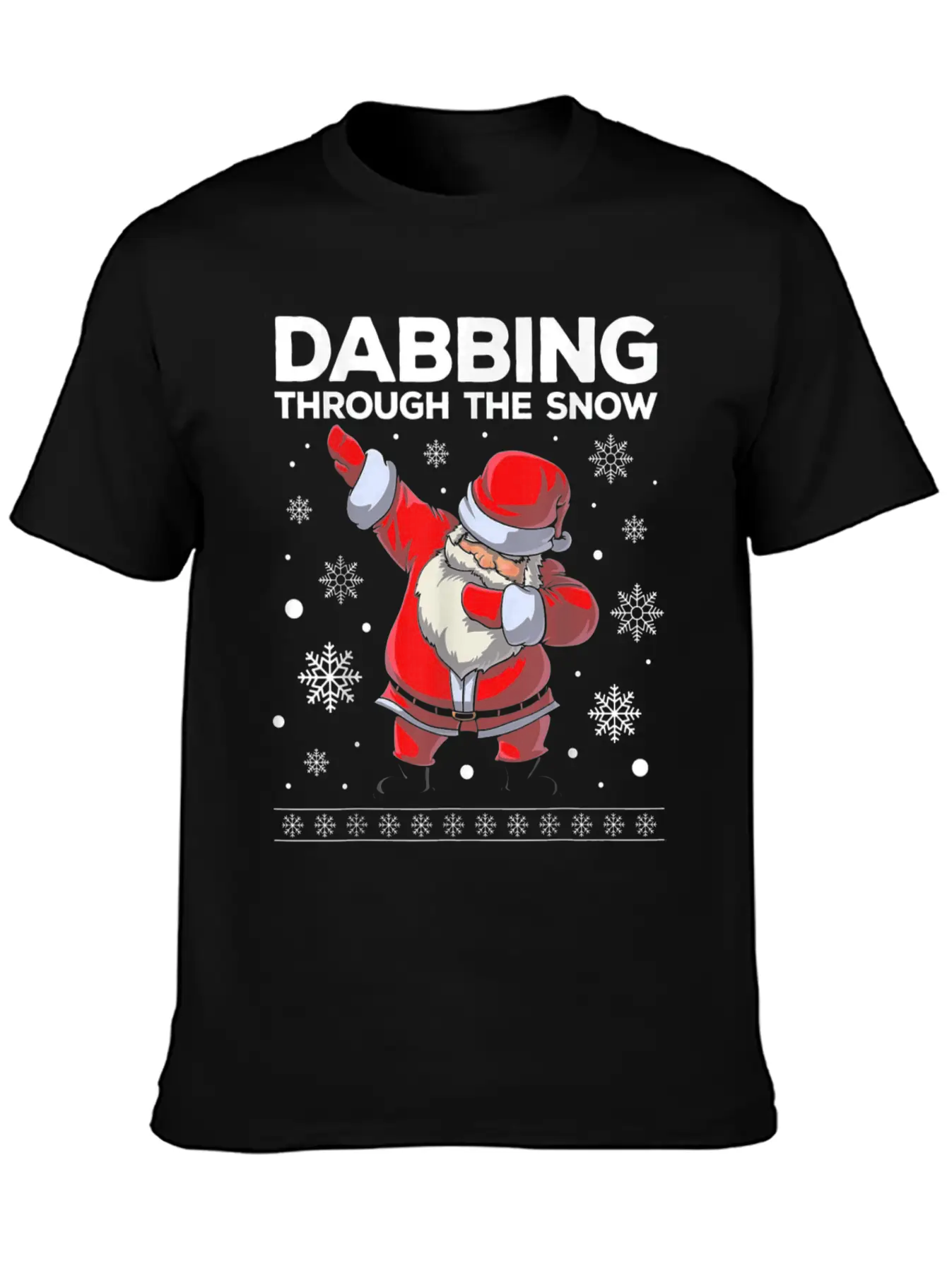Christmas Santa Dabbing Through The Snow Unisex Casual T-Shirt – Clean Design For Daily Comfort