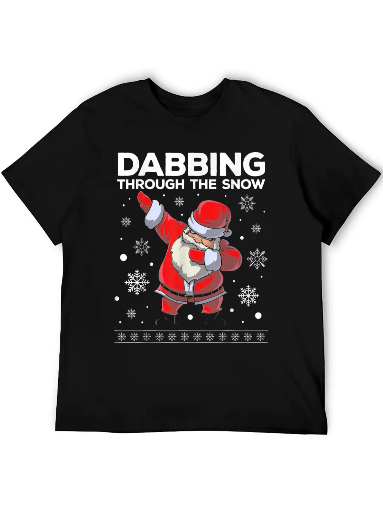 Christmas Santa Dabbing Through The Snow Unisex Casual T-Shirt – Clean Design For Daily Comfort