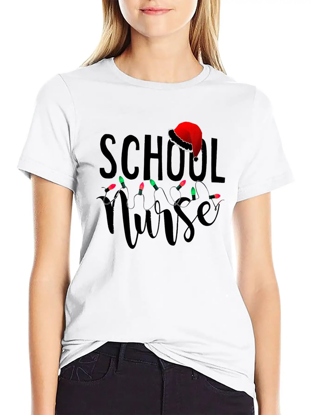 Christmas School Nurse T Shirt Novelty Santa Essential Cotton Tee For Daily Outfits – Unisex Style