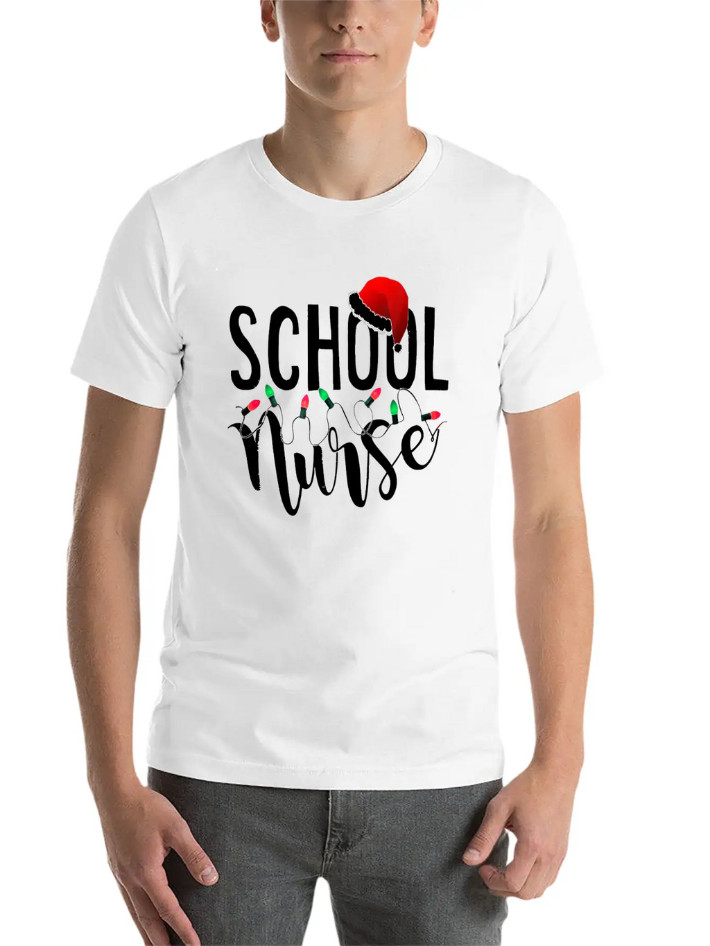 Christmas School Nurse T Shirt Novelty Santa Essential Cotton Tee For Daily Outfits – Unisex Style