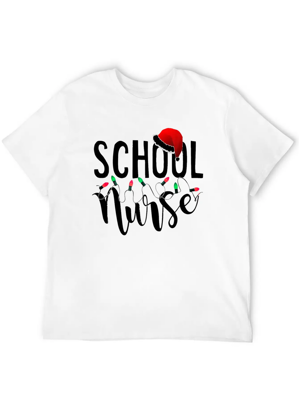 Christmas School Nurse T Shirt Novelty Santa Essential Cotton Tee For Daily Outfits – Unisex Style