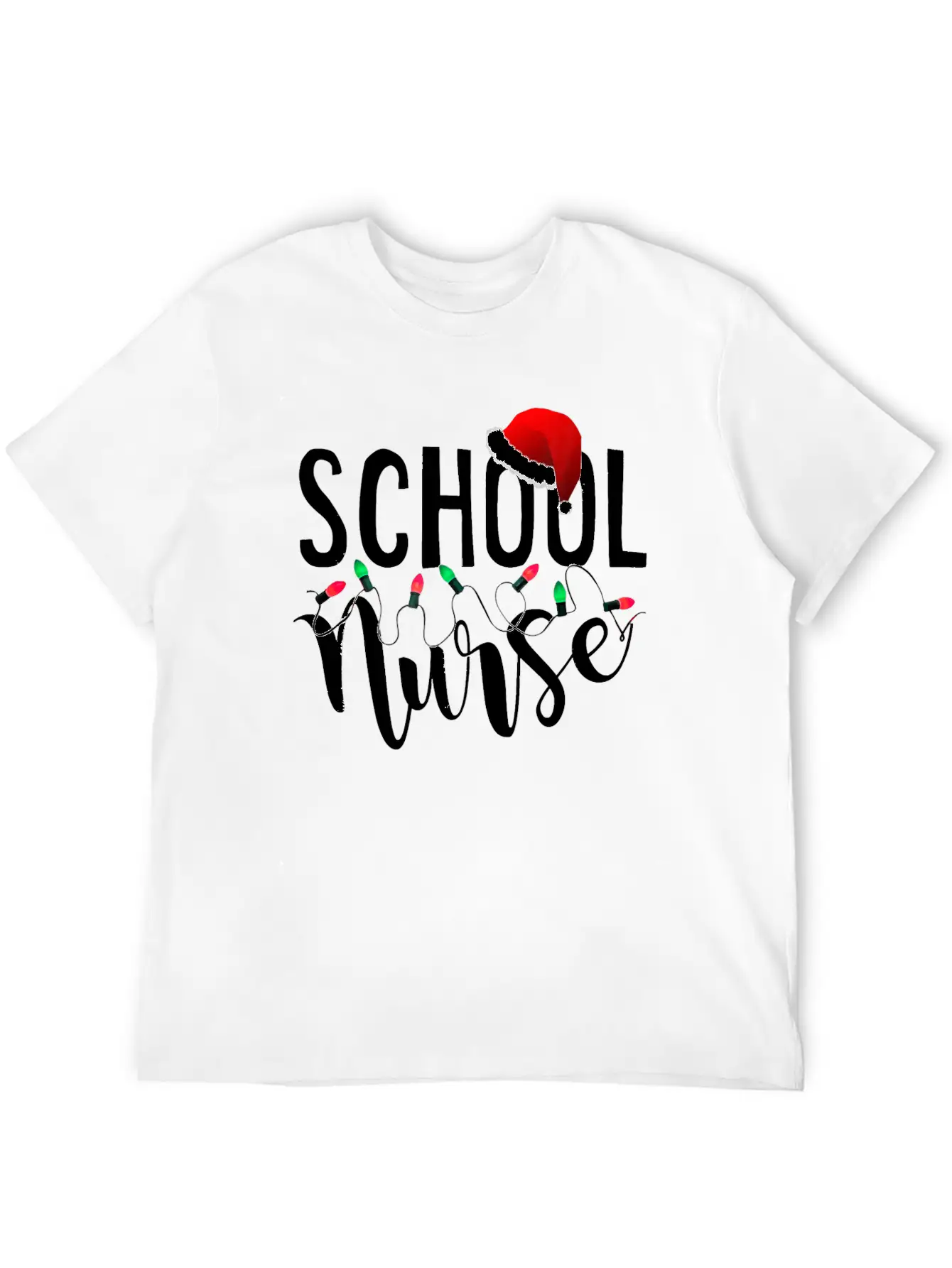Christmas School Nurse T Shirt Novelty Santa Essential Cotton Tee For Daily Outfits – Unisex Style