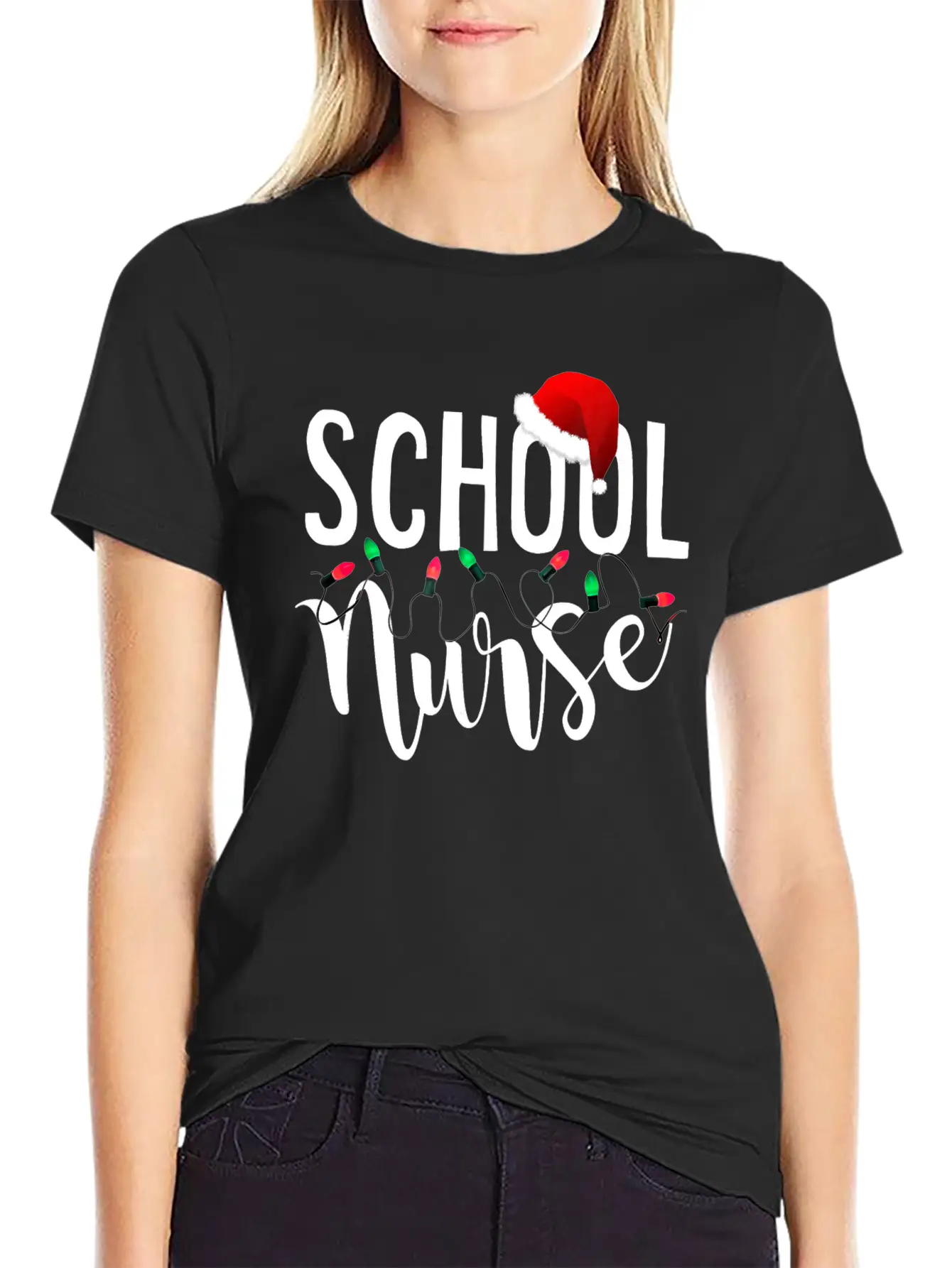 Christmas School Nurse T Shirt Novelty Santa Essential Cotton Tee For Daily Outfits – Unisex Style
