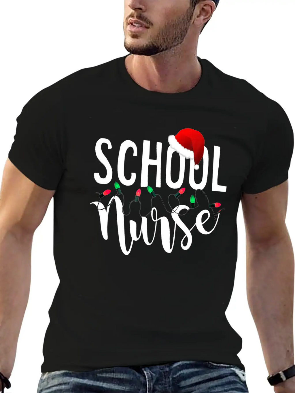 Christmas School Nurse T Shirt Novelty Santa Essential Cotton Tee For Daily Outfits – Unisex Style