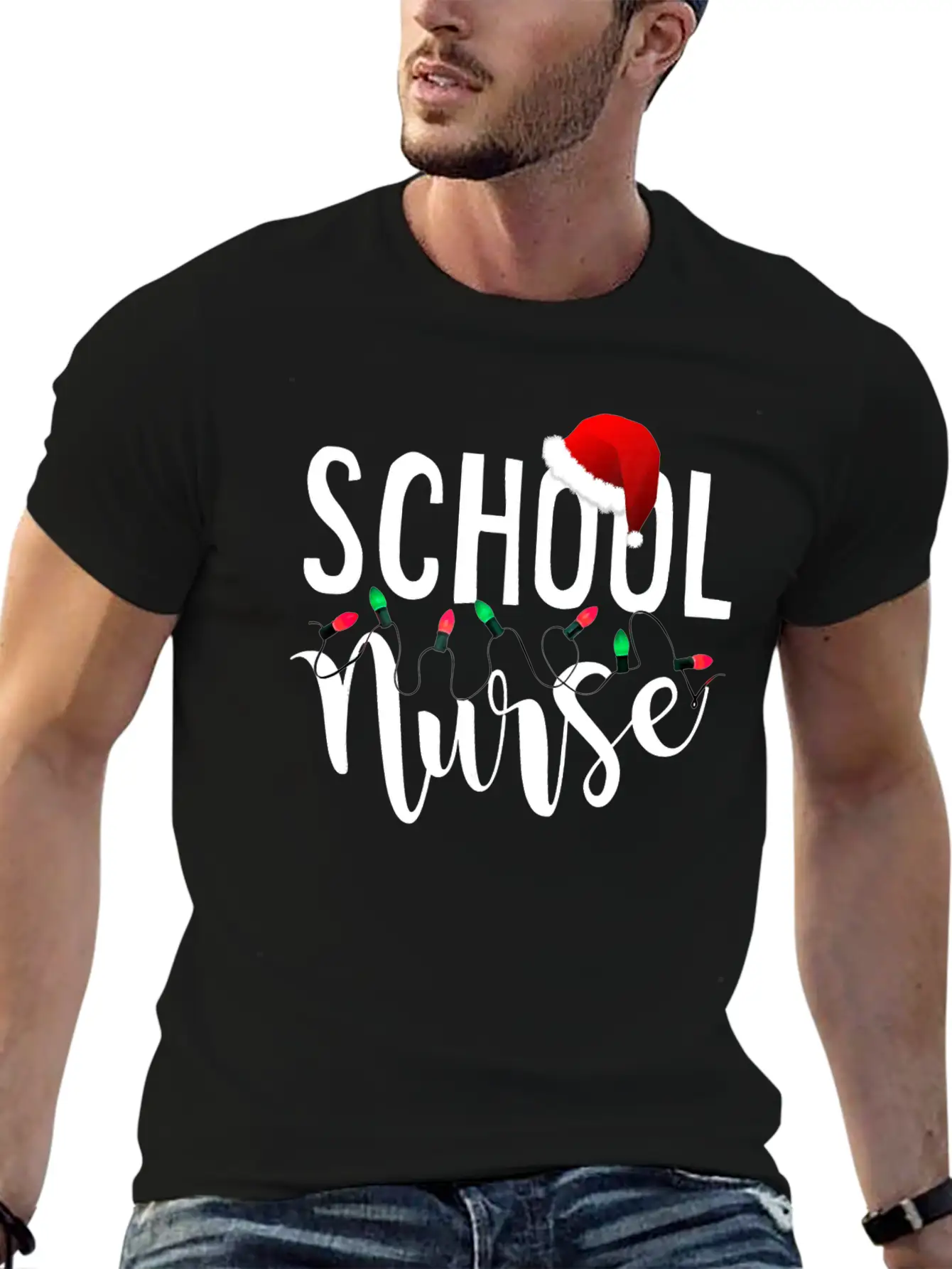 Christmas School Nurse T Shirt Novelty Santa Essential Cotton Tee For Daily Outfits – Unisex Style