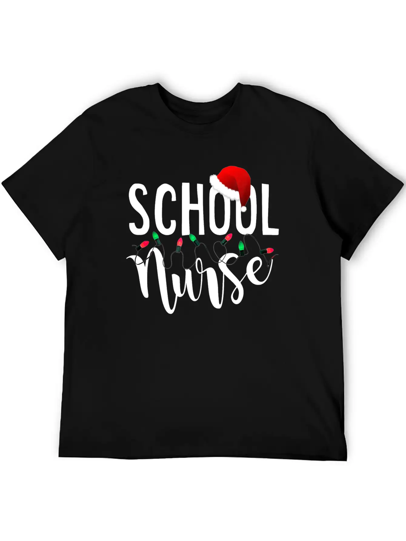 Christmas School Nurse T Shirt Novelty Santa Essential Cotton Tee For Daily Outfits – Unisex Style