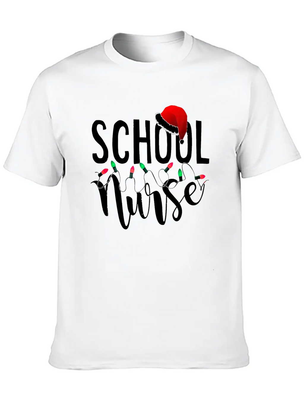 Christmas School Nurse T Shirt Novelty Santa Essential Cotton Tee For Daily Outfits – Unisex Style