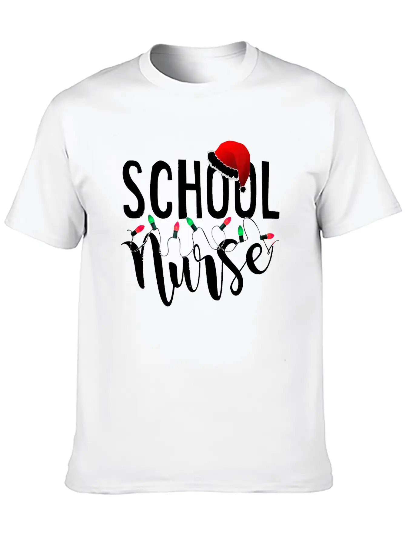 Christmas School Nurse T Shirt Novelty Santa Essential Cotton Tee For Daily Outfits – Unisex Style