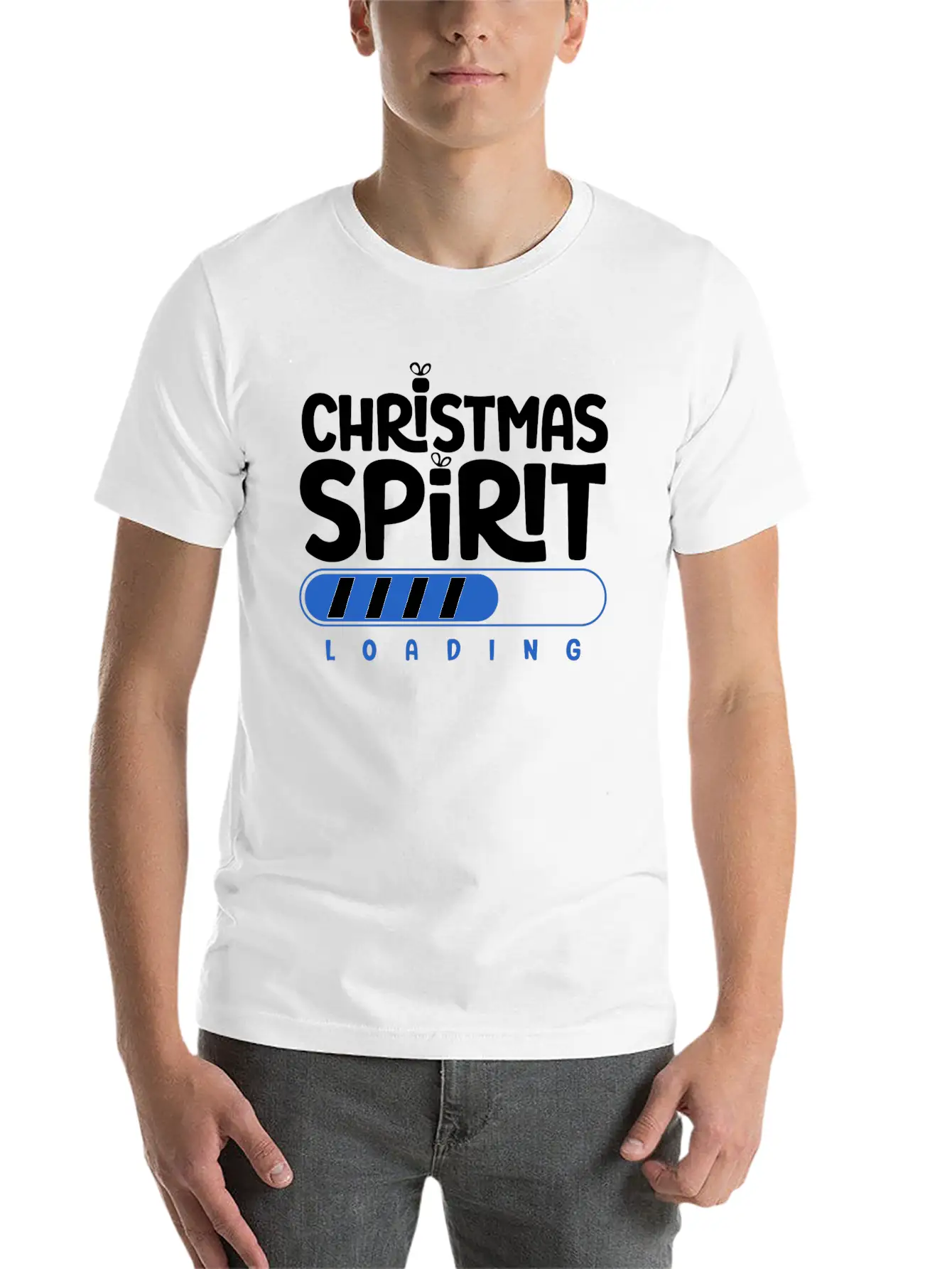 Christmas Spirit Loading Timeless Short Sleeve Tee – Comfy And Minimalist Design