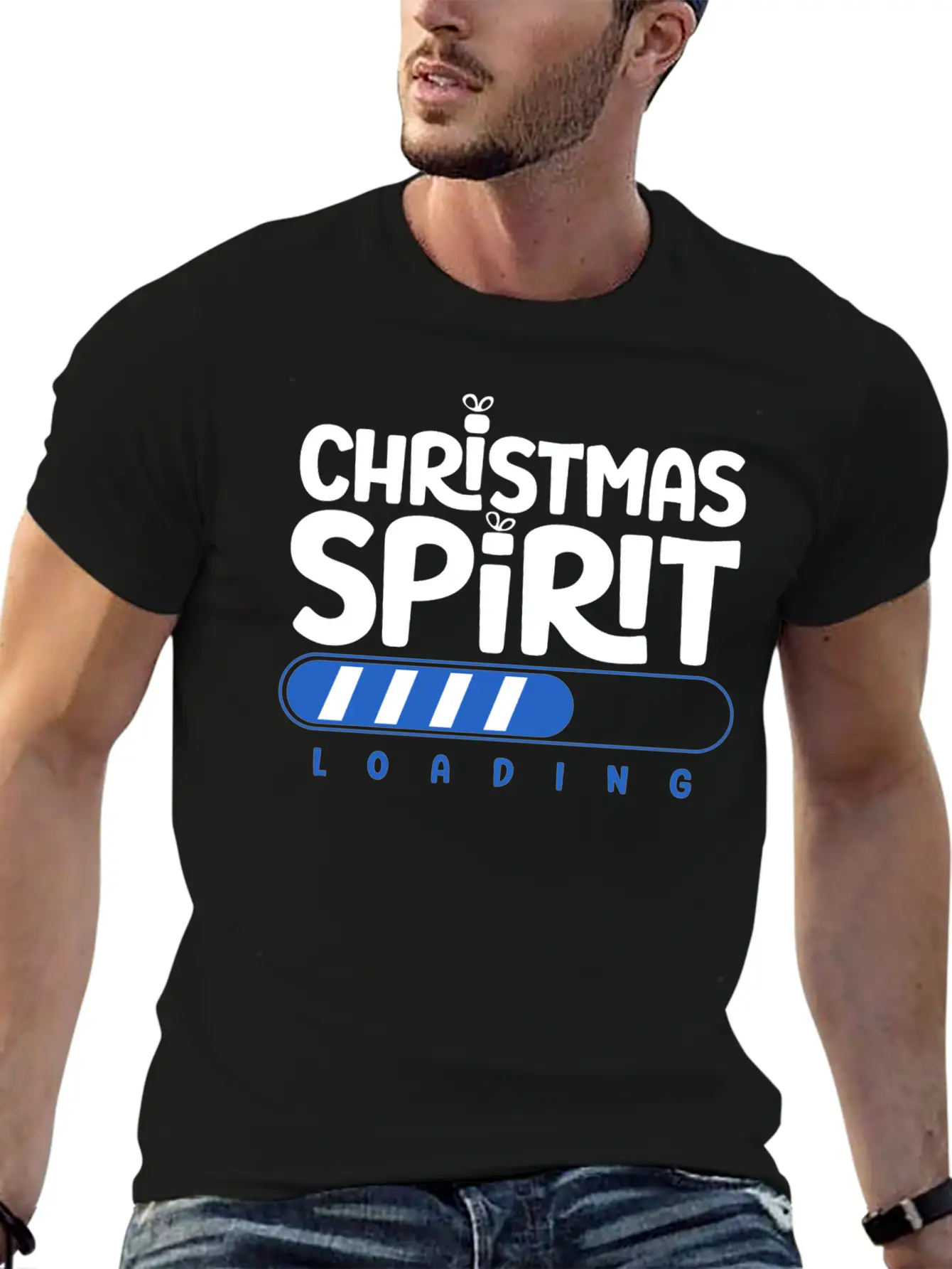 Christmas Spirit Loading Timeless Short Sleeve Tee – Comfy And Minimalist Design