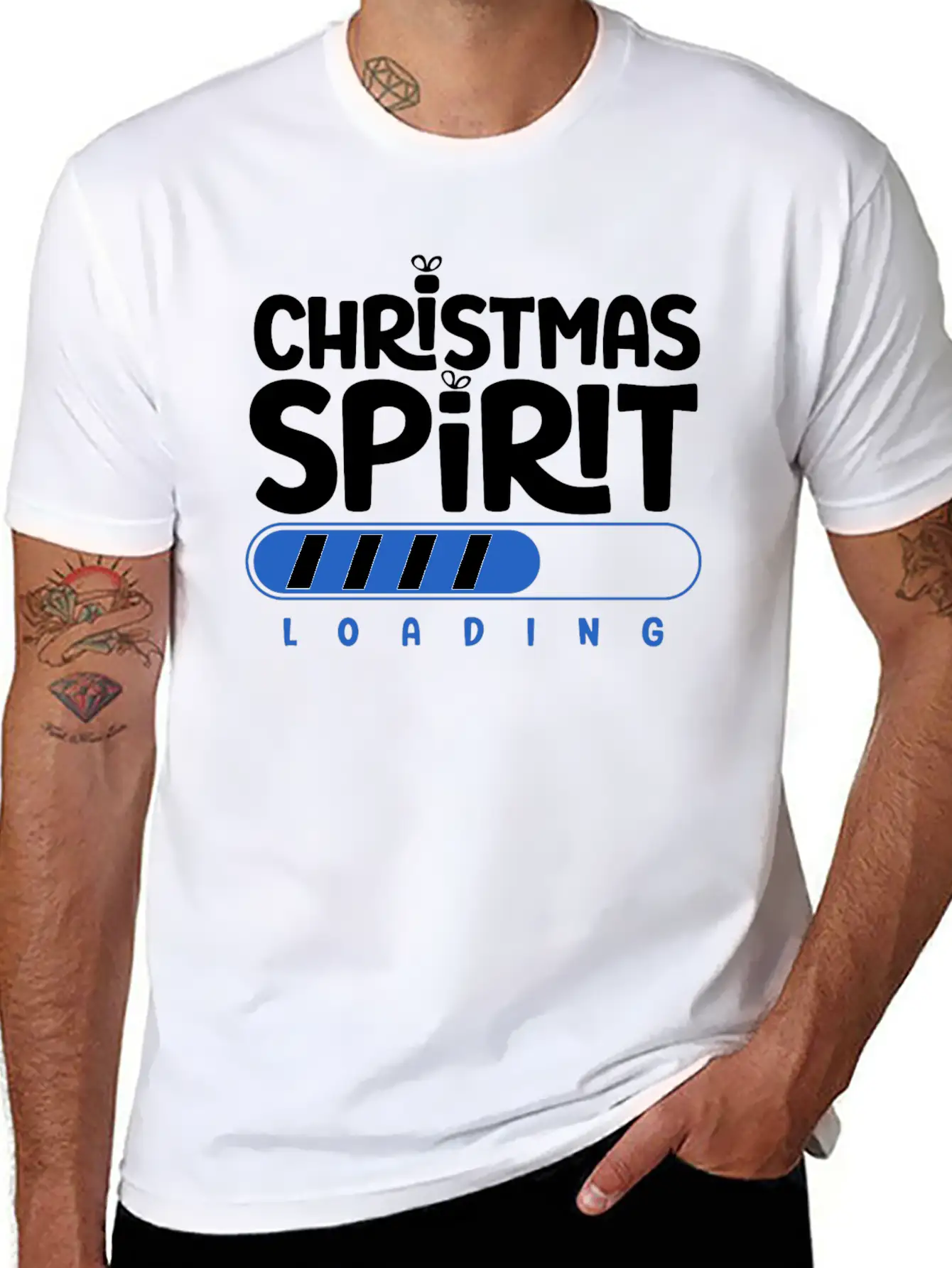 Christmas Spirit Loading Timeless Short Sleeve Tee – Comfy And Minimalist Design