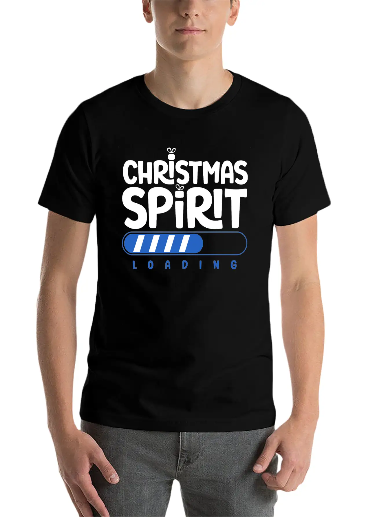 Christmas Spirit Loading Timeless Short Sleeve Tee – Comfy And Minimalist Design