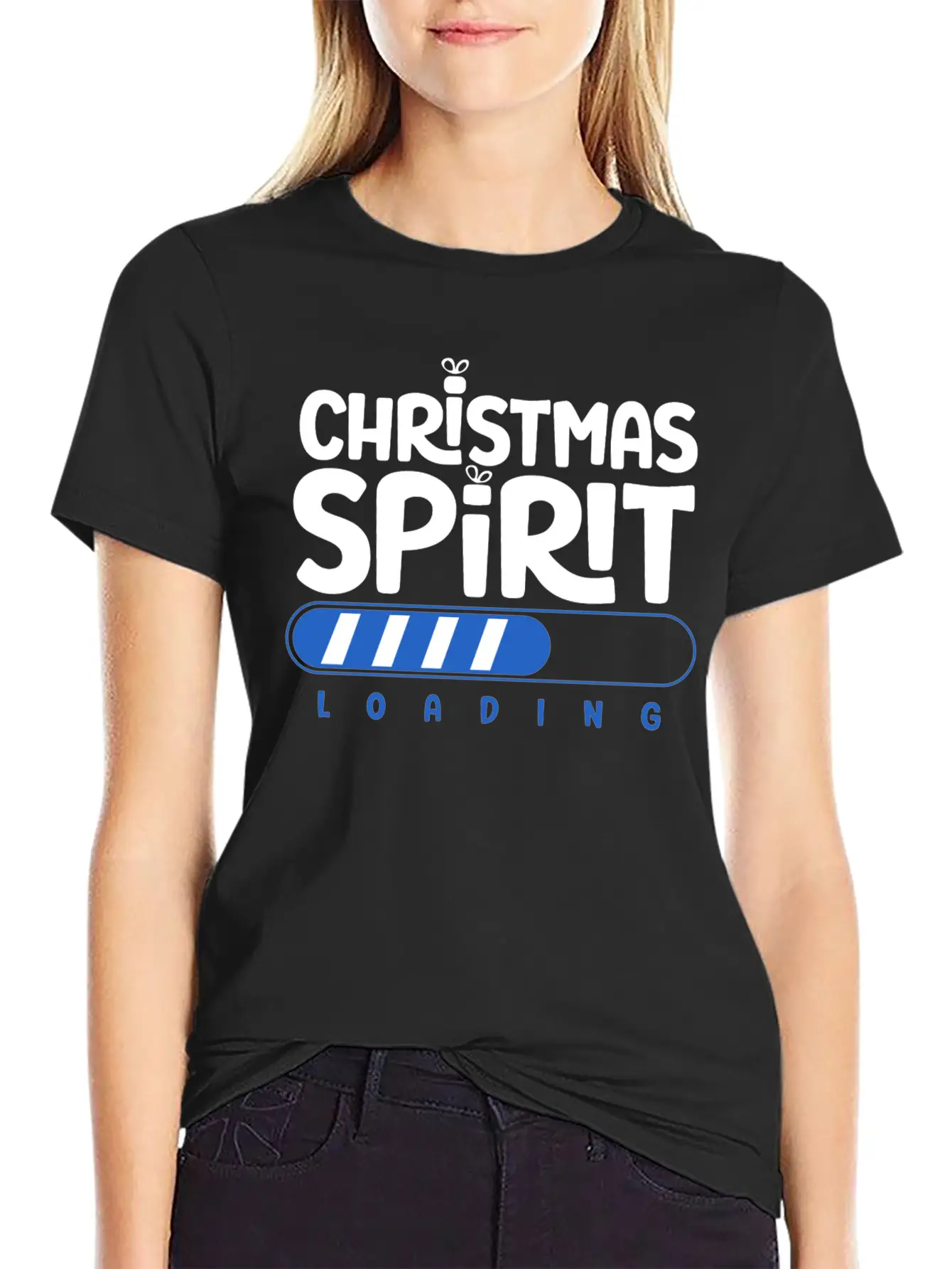 Christmas Spirit Loading Timeless Short Sleeve Tee – Comfy And Minimalist Design