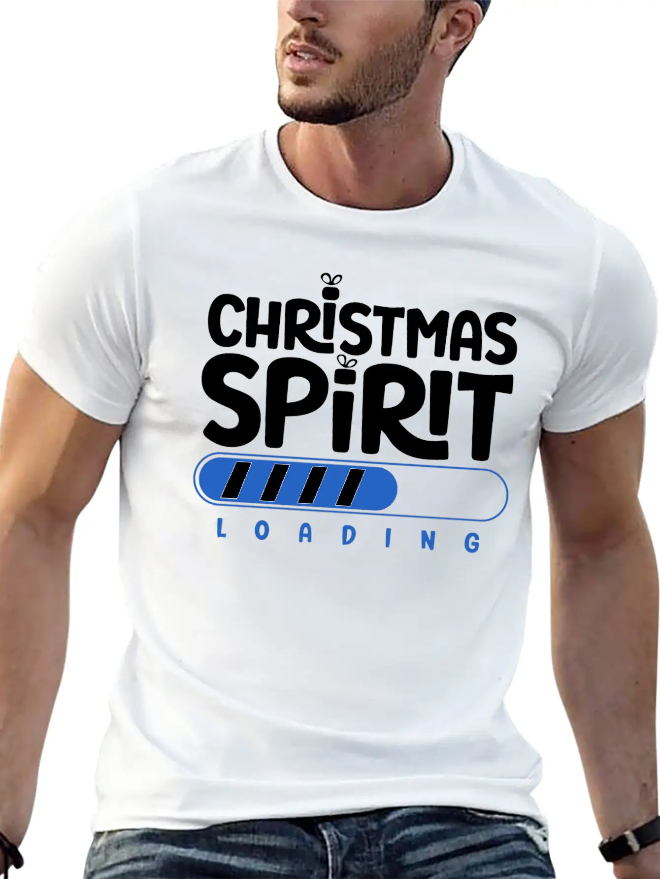 Christmas Spirit Loading Timeless Short Sleeve Tee – Comfy And Minimalist Design
