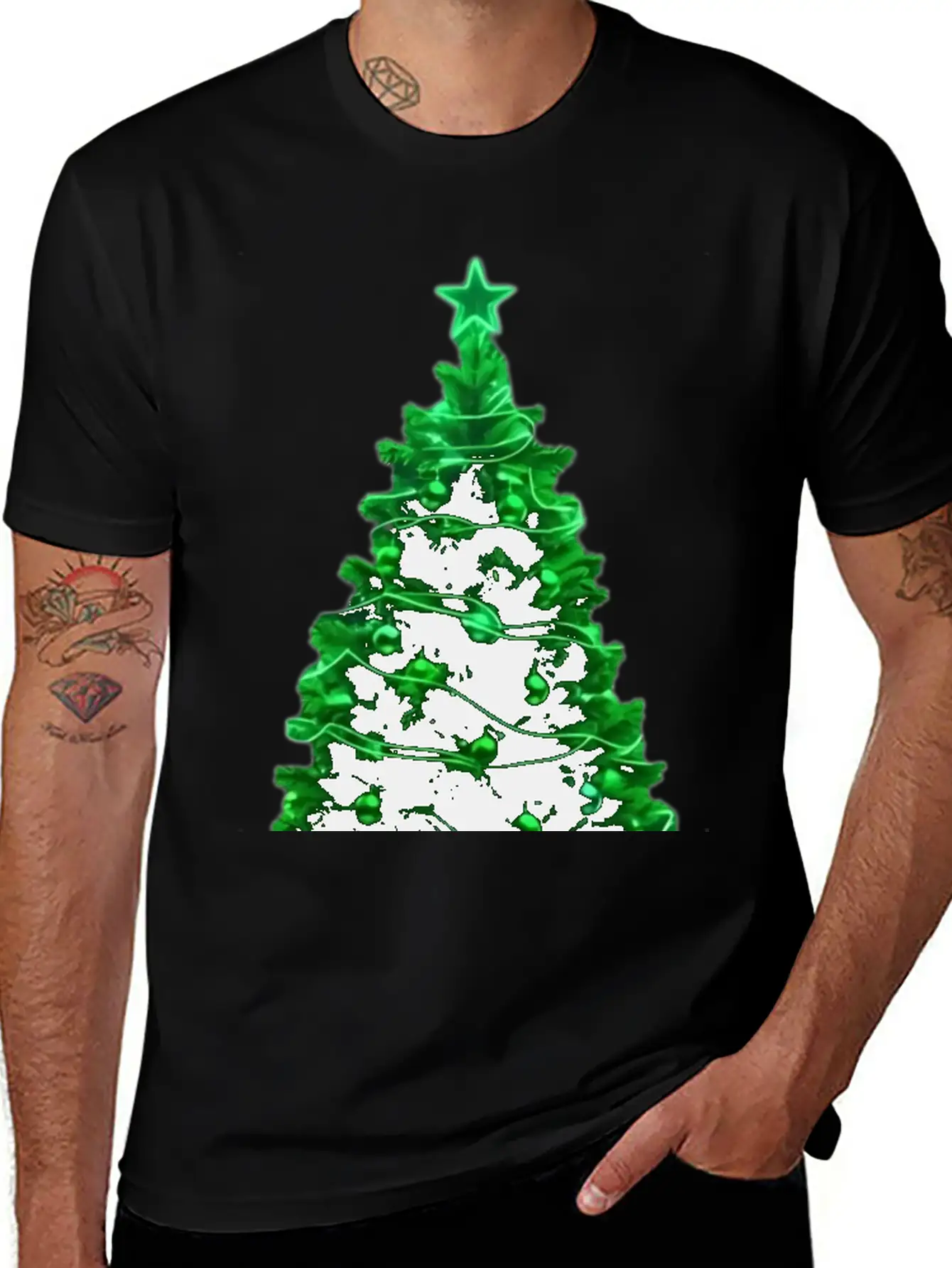 Christmas Tree Neon Unisex Casual T-Shirt – Clean Design For Daily Comfort