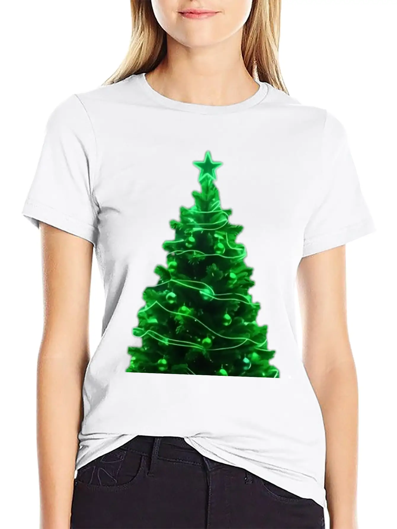 Christmas Tree Neon Unisex Casual T-Shirt – Clean Design For Daily Comfort