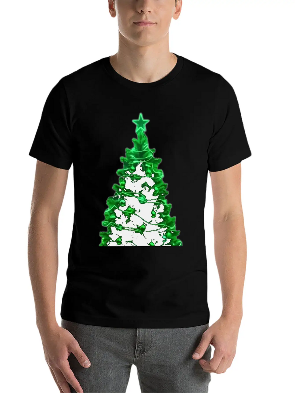Christmas Tree Neon Unisex Casual T-Shirt – Clean Design For Daily Comfort