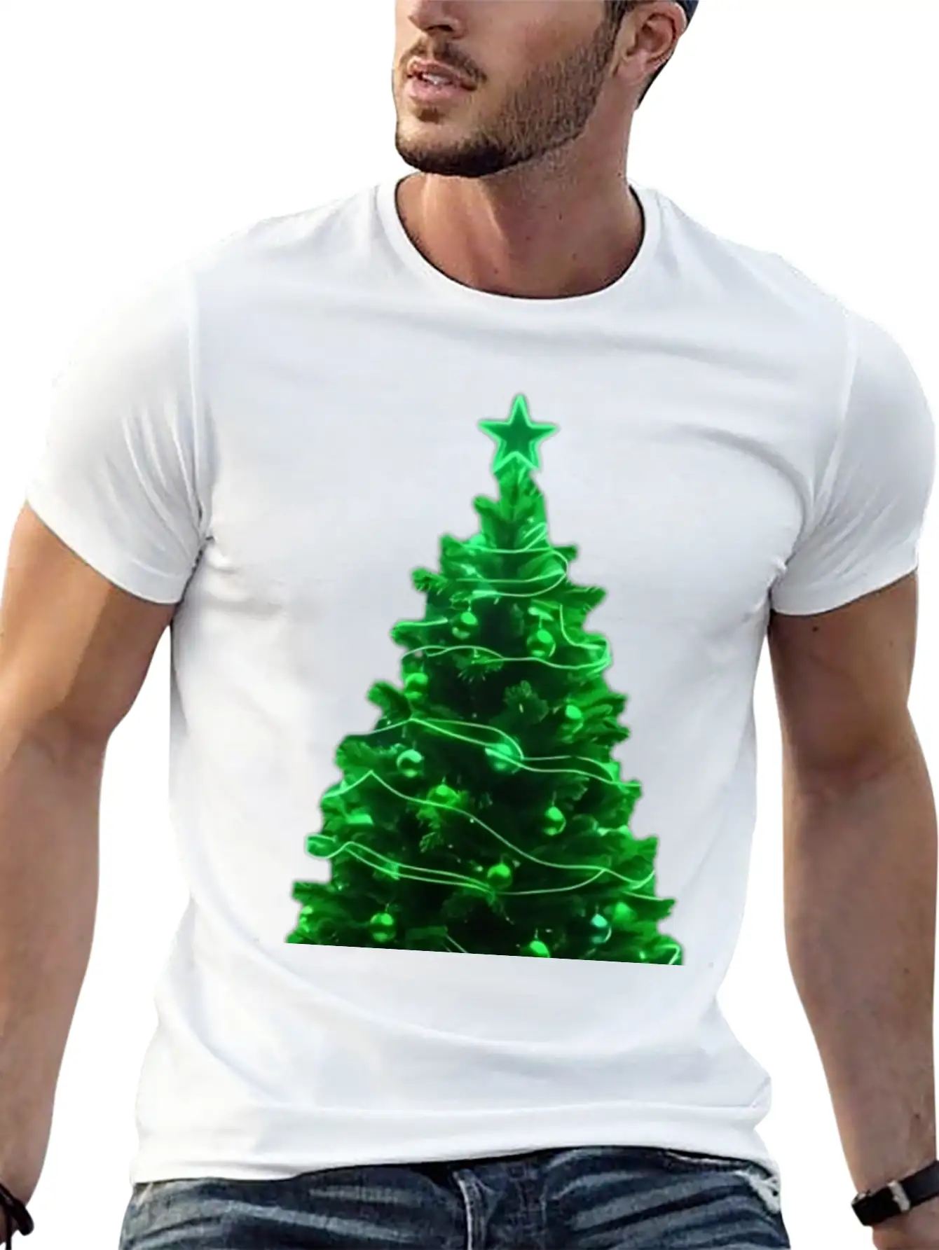 Christmas Tree Neon Unisex Casual T-Shirt – Clean Design For Daily Comfort