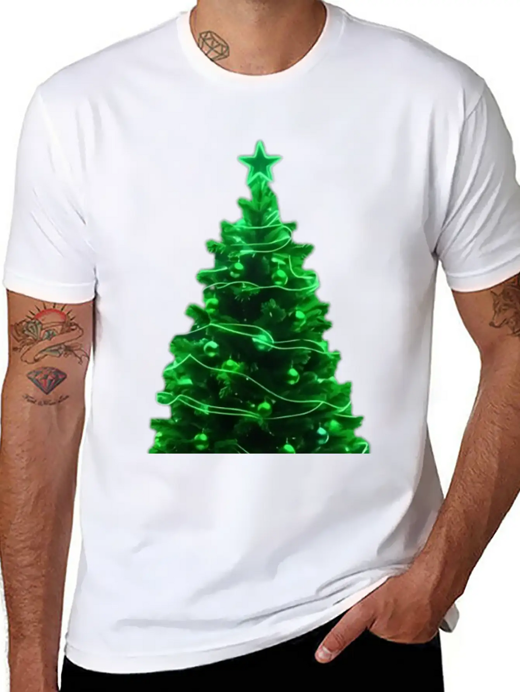 Christmas Tree Neon Unisex Casual T-Shirt – Clean Design For Daily Comfort