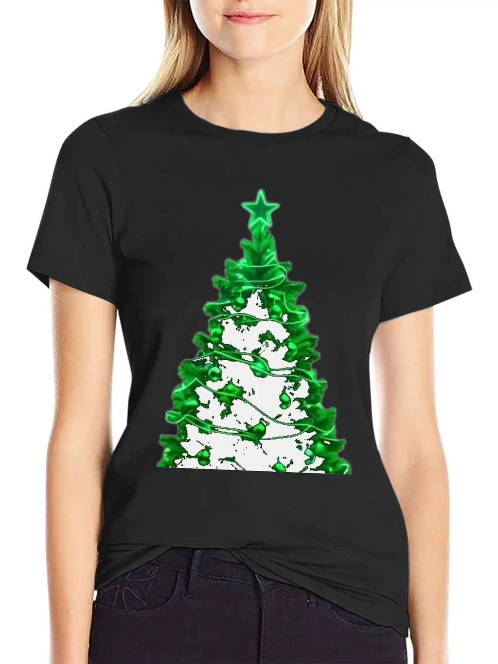 Christmas Tree Neon Unisex Casual T-Shirt – Clean Design For Daily Comfort