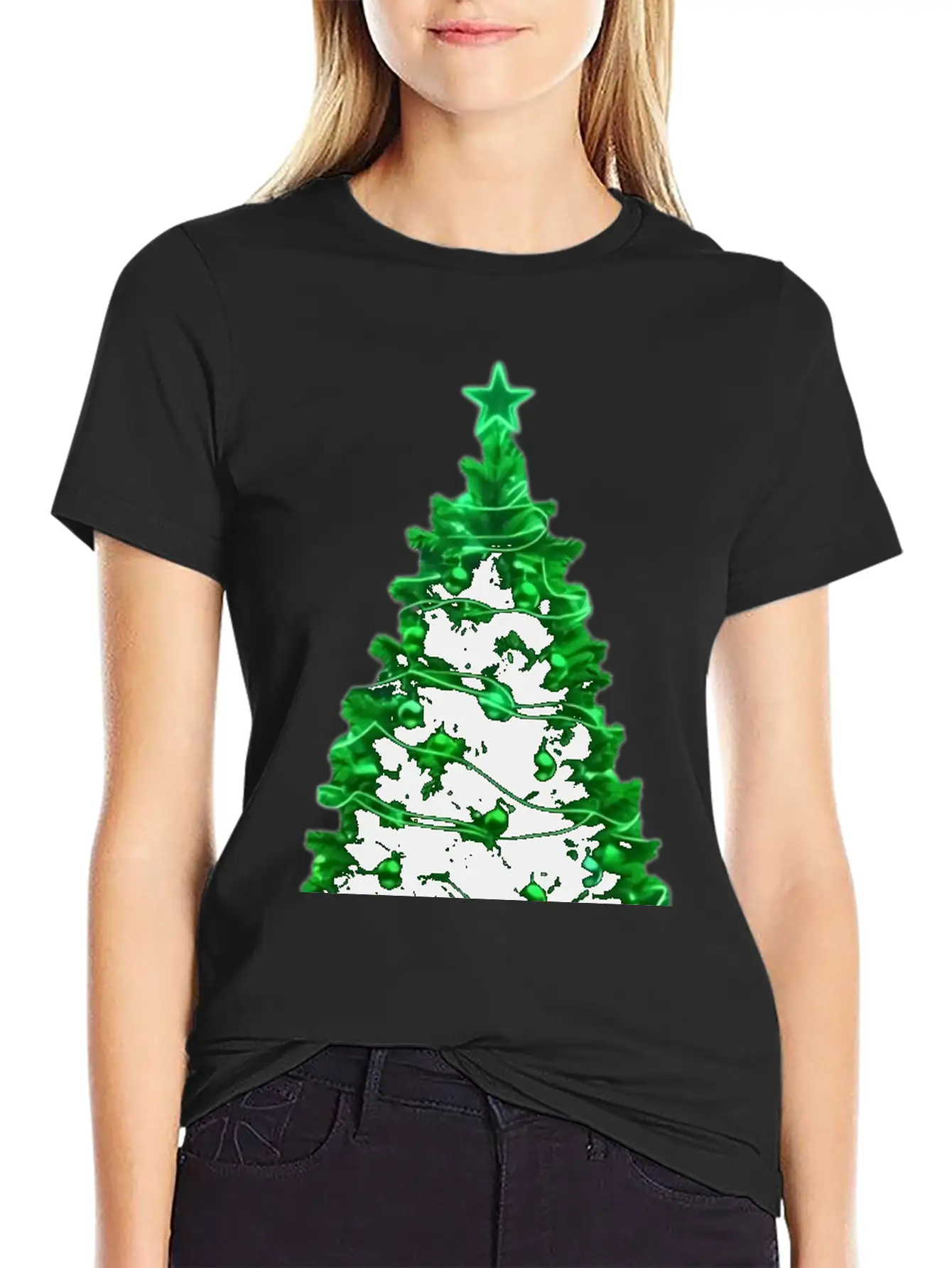 Christmas Tree Neon Unisex Casual T-Shirt – Clean Design For Daily Comfort