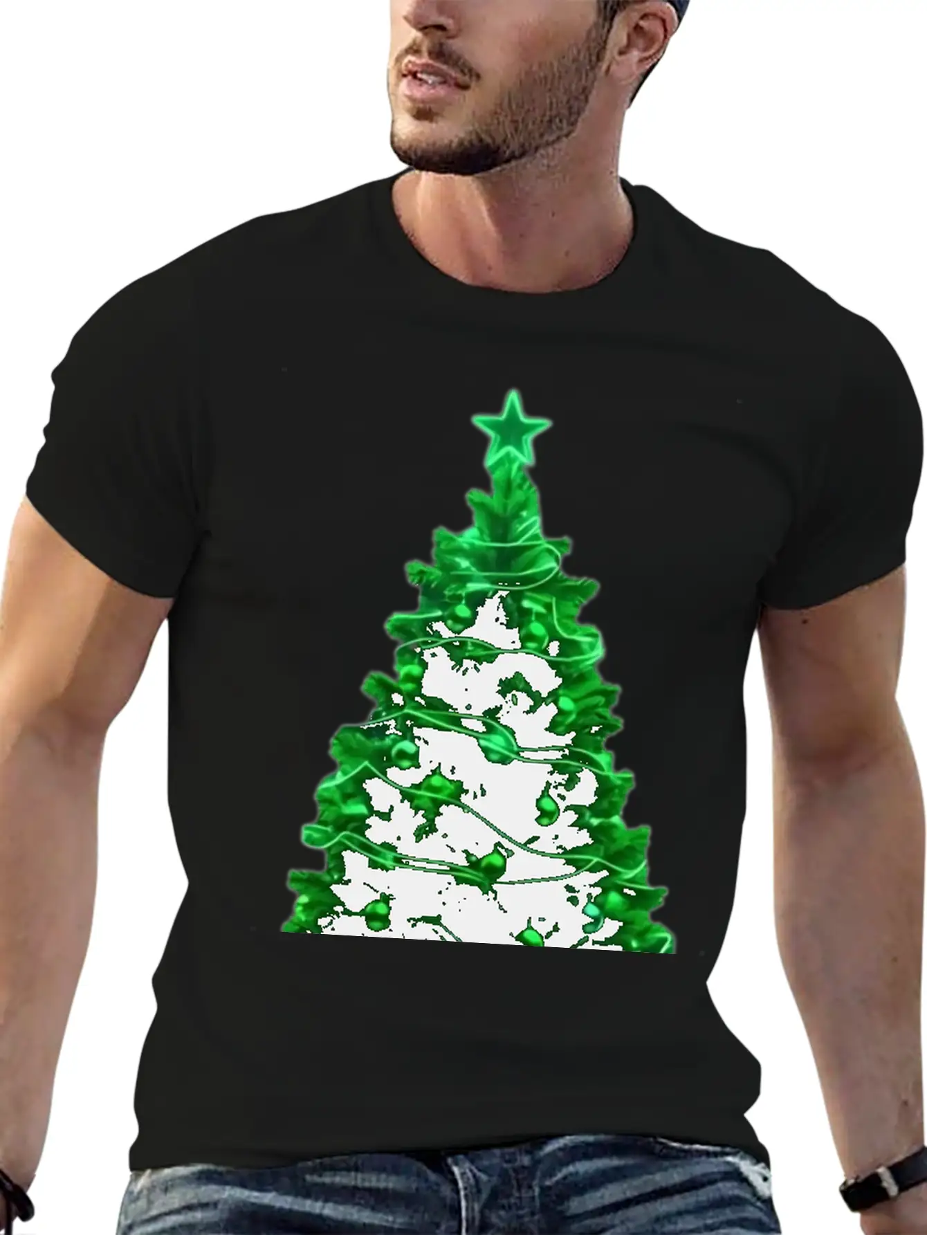Christmas Tree Neon Unisex Casual T-Shirt – Clean Design For Daily Comfort