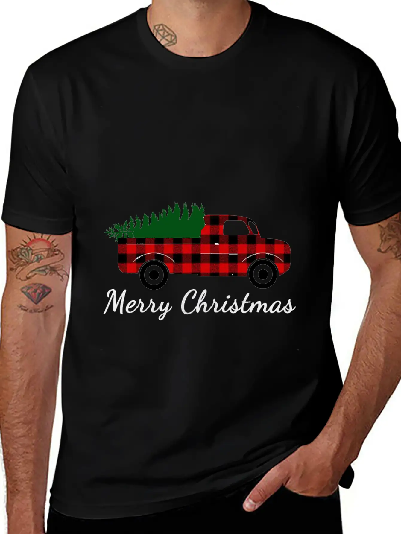 Christmas Truck Shirt, Red Truck Shirt, Vintage Breathable Soft Cotton T-Shirt – Timeless Casual Look