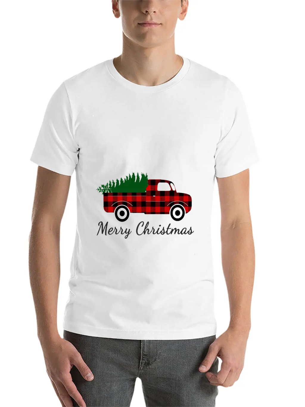 Christmas Truck Shirt, Red Truck Shirt, Vintage Breathable Soft Cotton T-Shirt – Timeless Casual Look