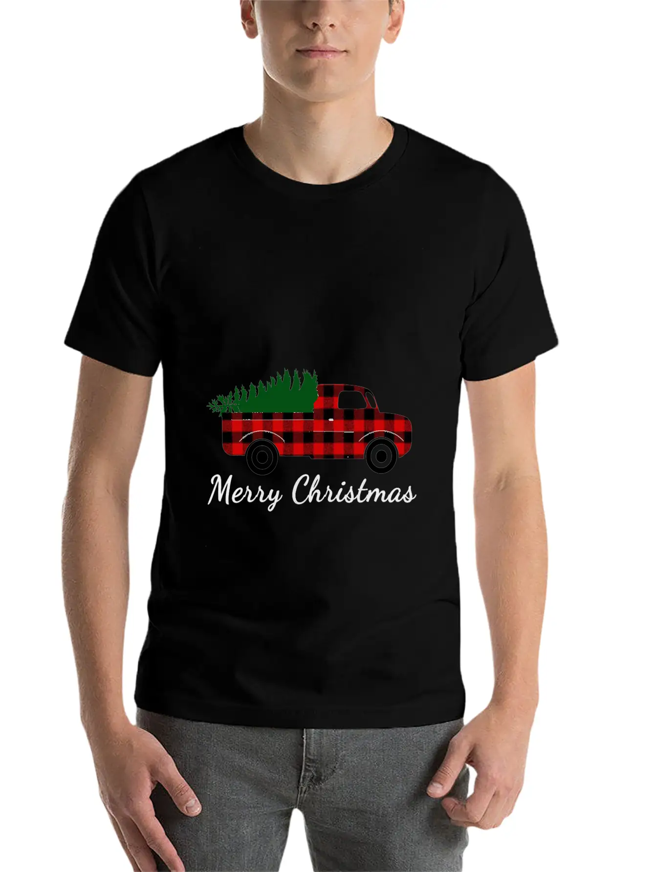 Christmas Truck Shirt, Red Truck Shirt, Vintage Breathable Soft Cotton T-Shirt – Timeless Casual Look