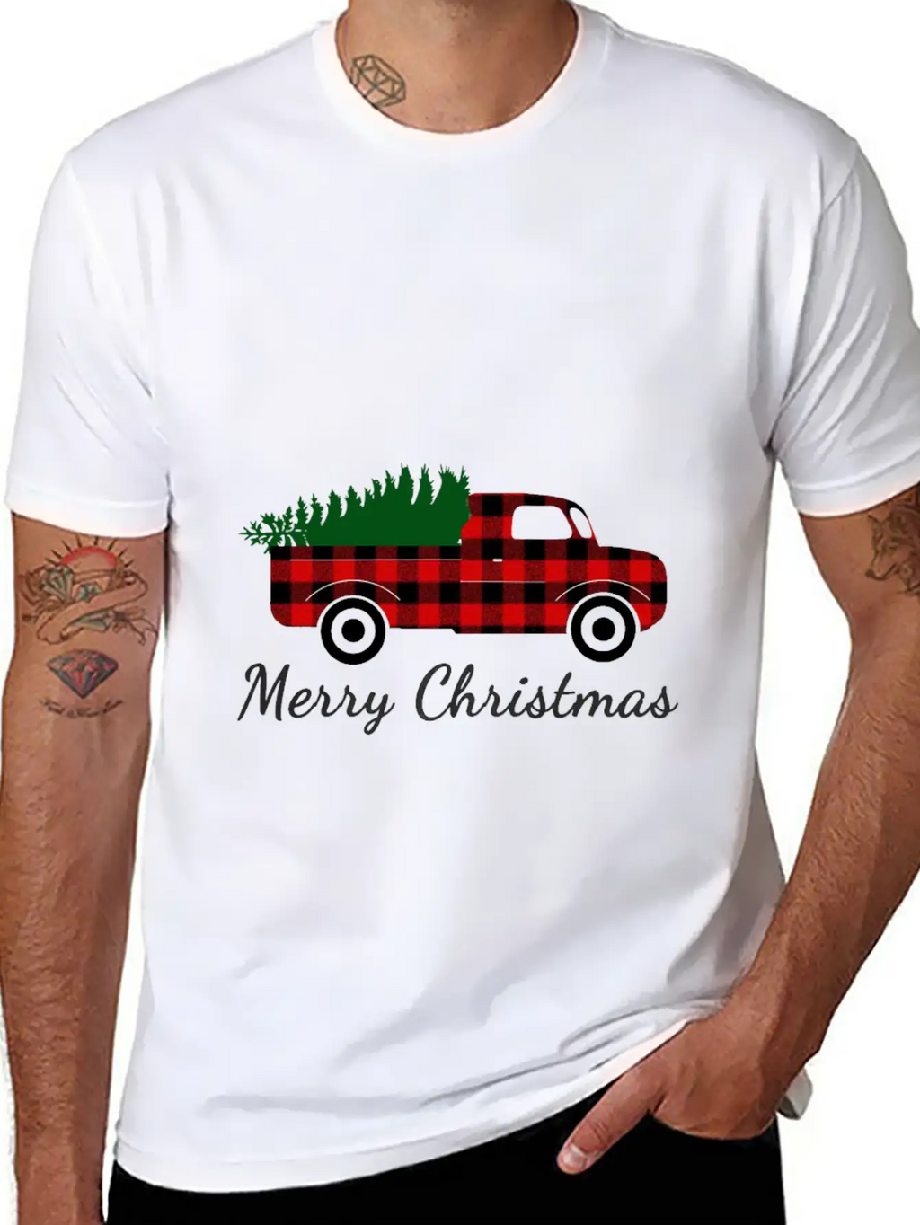 Christmas Truck Shirt, Red Truck Shirt, Vintage Breathable Soft Cotton T-Shirt – Timeless Casual Look