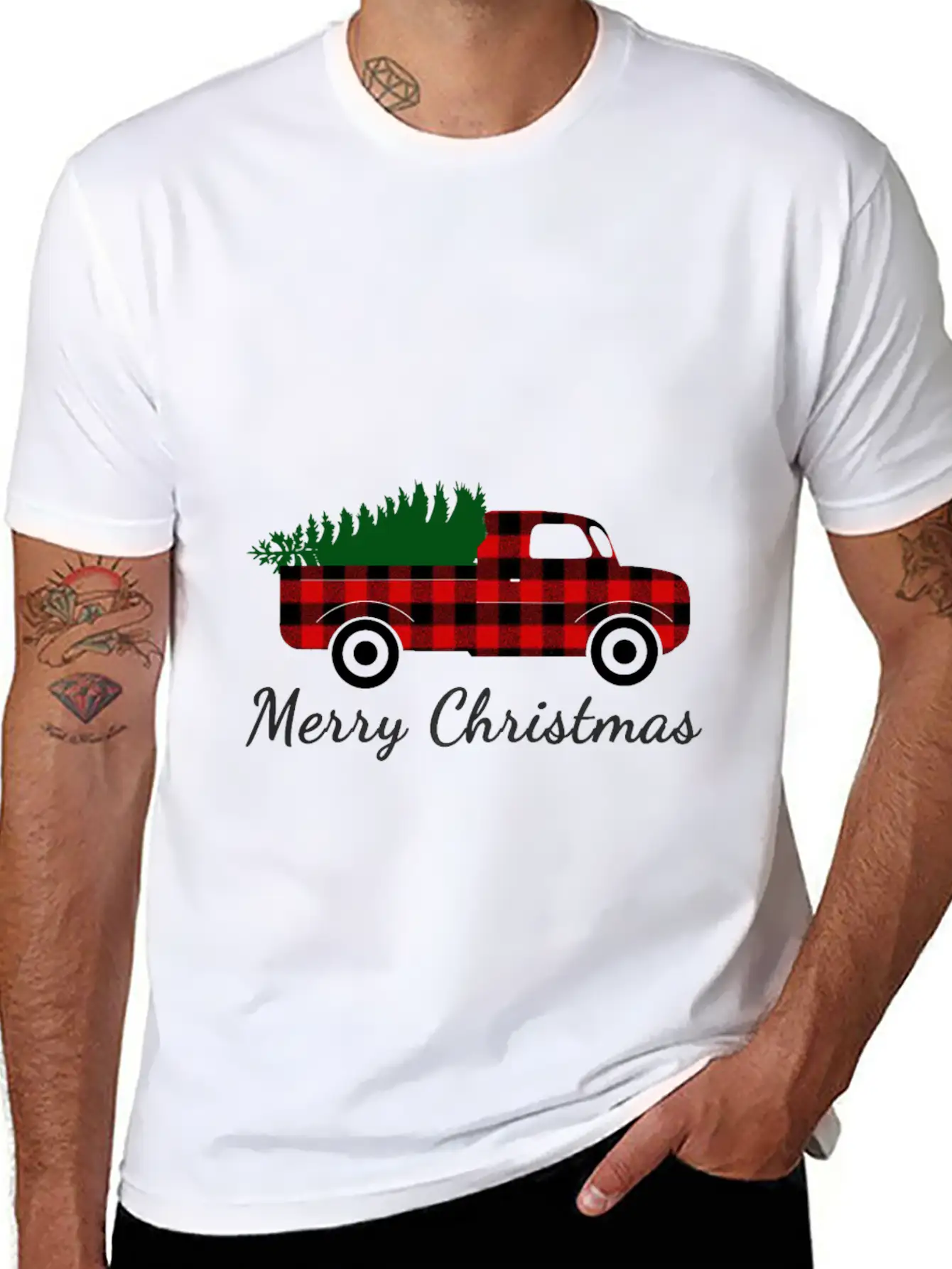 Christmas Truck Shirt, Red Truck Shirt, Vintage Breathable Soft Cotton T-Shirt – Timeless Casual Look
